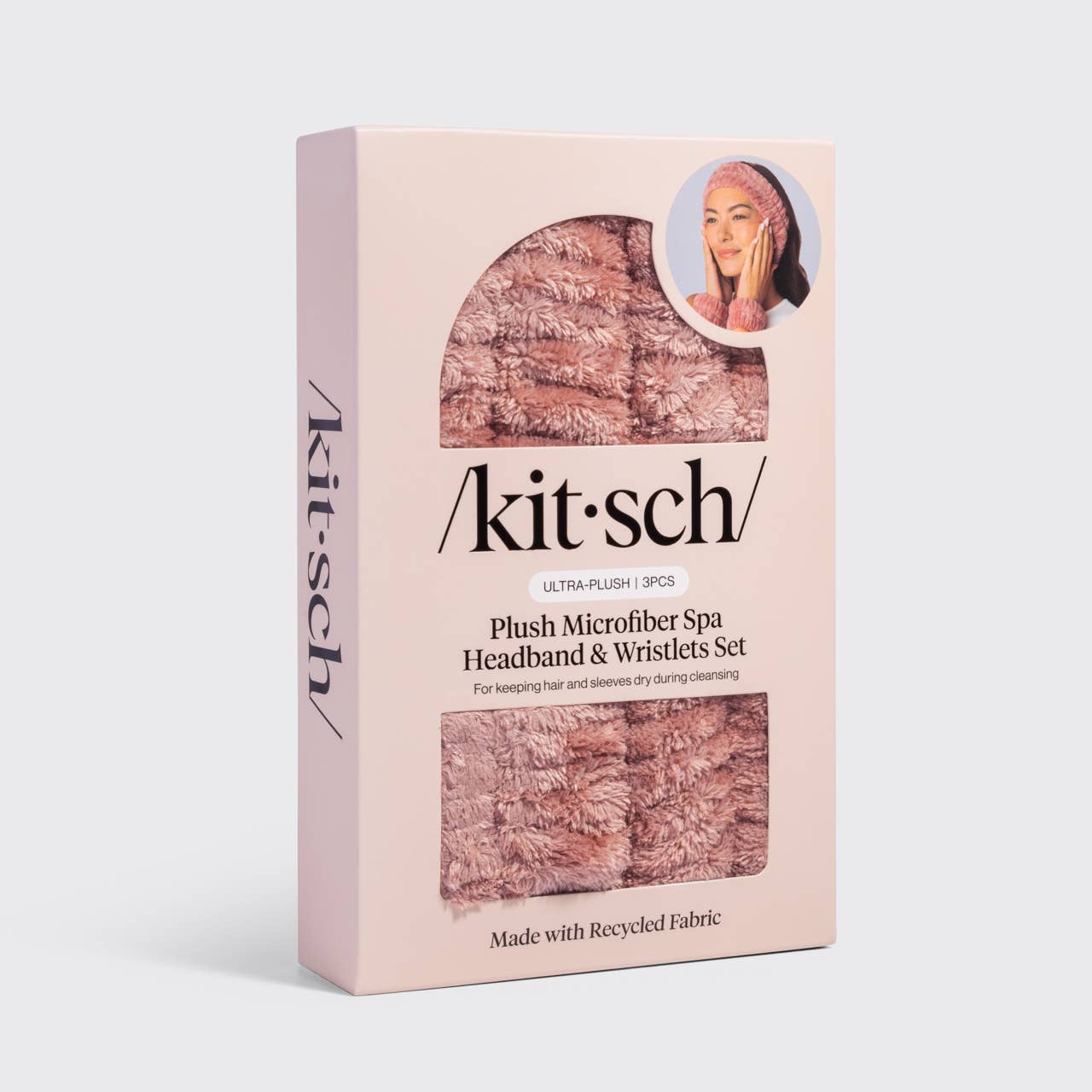 KITSCH - Spa Headband and Wristlets 3pc Set - Terracotta