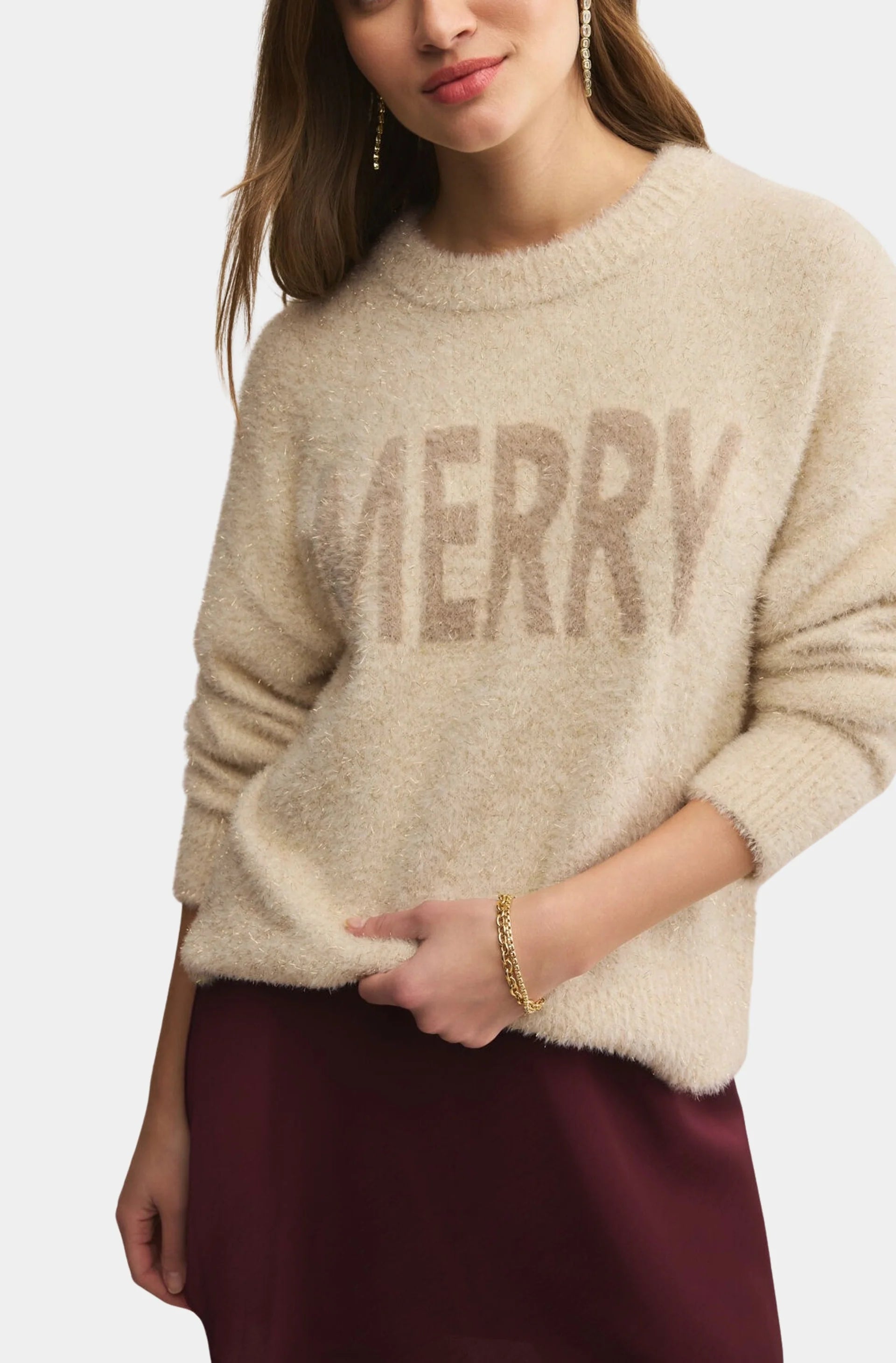 Z Supply Merry Gold Sweater - Warm White