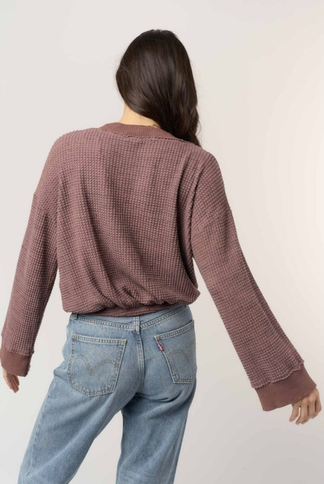 Project Social T Justina Brushed Thermal V-Neck Pullover