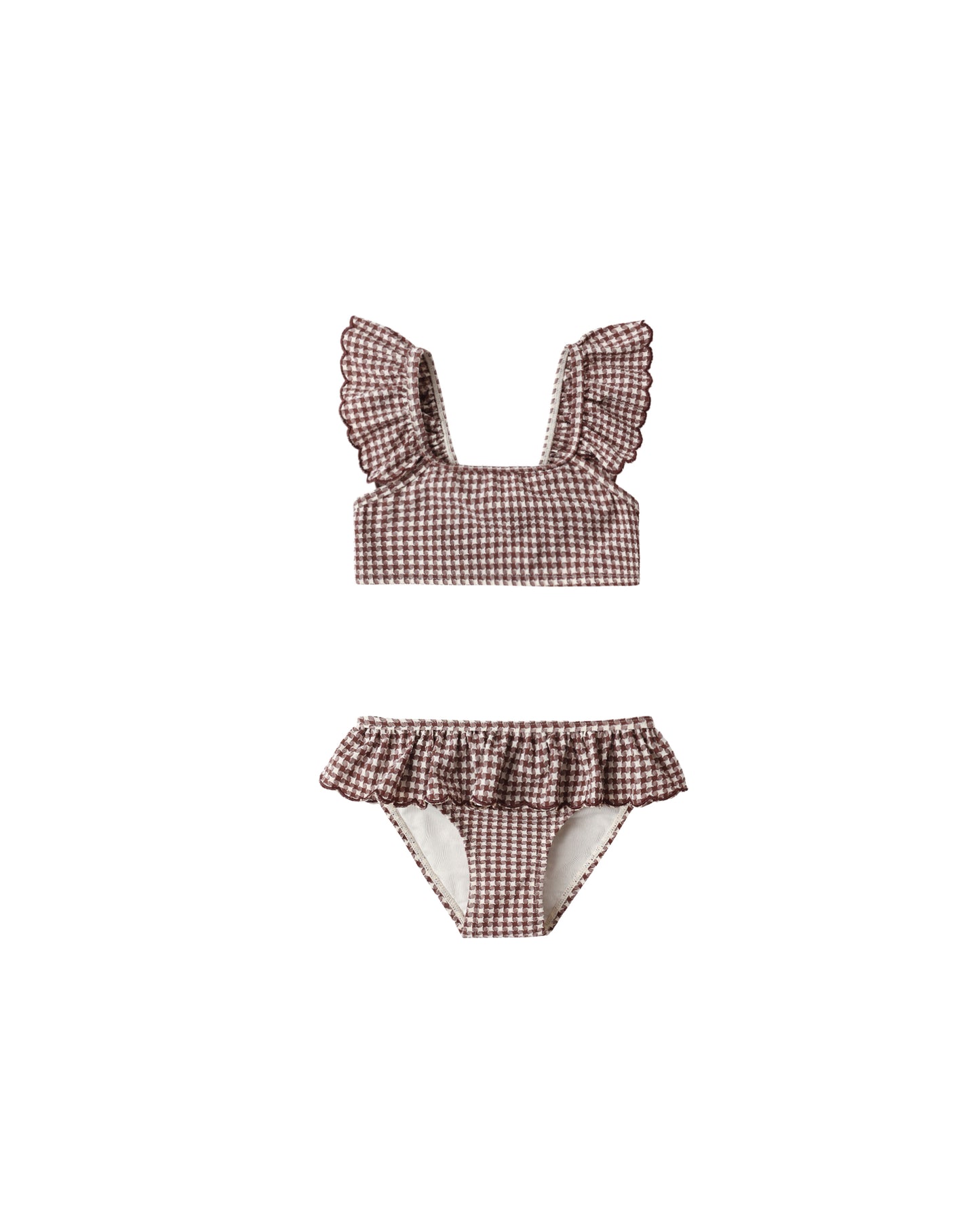 RYLEE + CRU SWIM SANTORINI BIKINI CHOCOLATE HOUNDSTOOTH