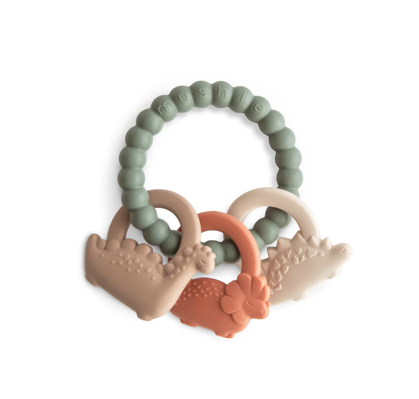 Mushie Dino Teething Ring