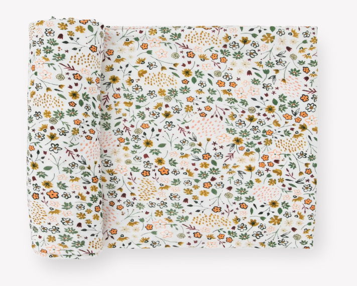 Little Unicorn Stretch Knit Swaddle Blanket - Pressed Petals
