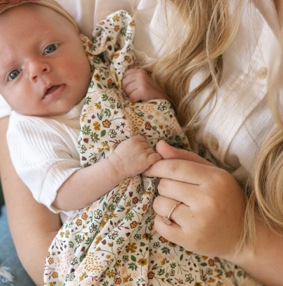 Little Unicorn Stretch Knit Swaddle Blanket - Pressed Petals