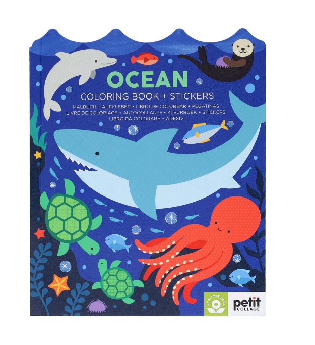 Ocean Coloring Book + Stickers