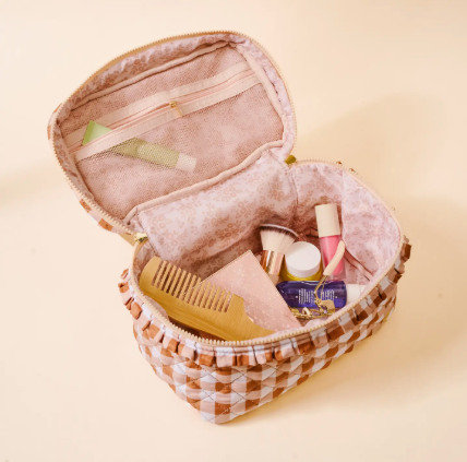 The Darling Effect - Glam & Go Quilted Cosmetic Bag - Maple Gingham