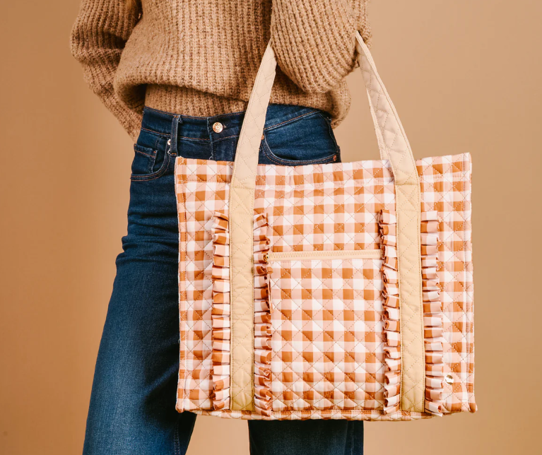 The Darling Effect - Everyday Quilted Tote - Maple Gingham