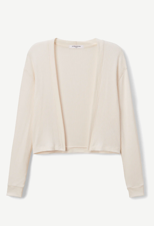 perfectwhitetee kelsey sweater rib long sleeve cardigan