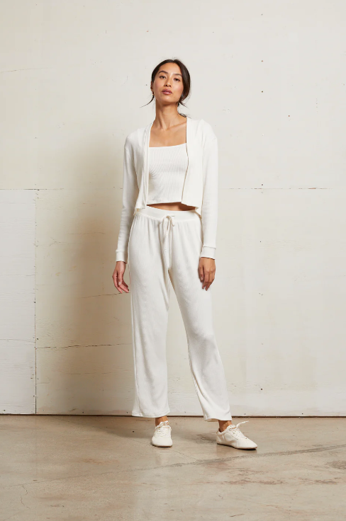 perfectwhitetee kelsey sweater rib long sleeve cardigan