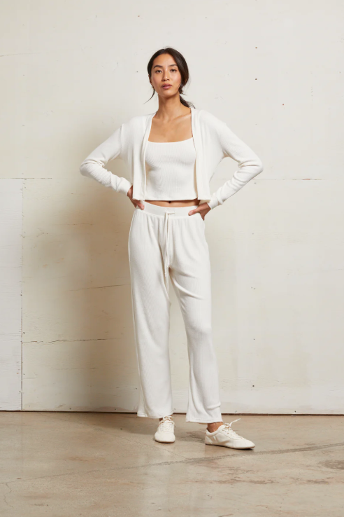 perfectwhitetee kelsey sweater rib long sleeve cardigan