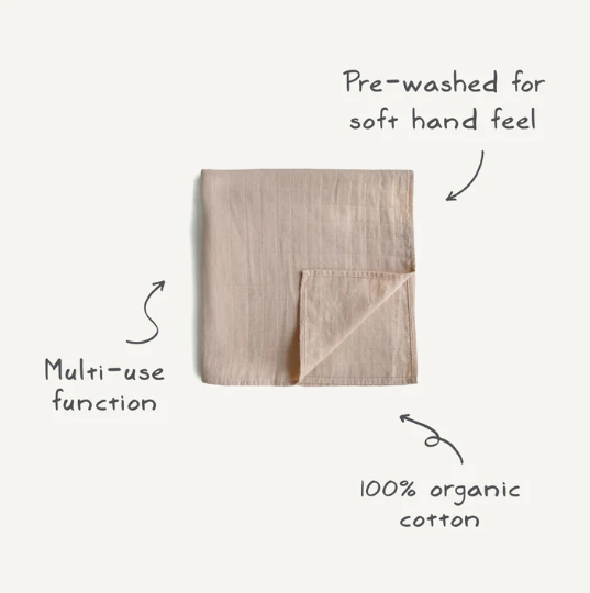 Mushie Extra-Soft Muslin Swaddle - Bows