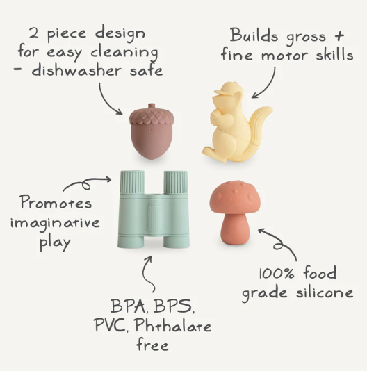 Mushie Nature Bath Toy Play Set - Set of 4