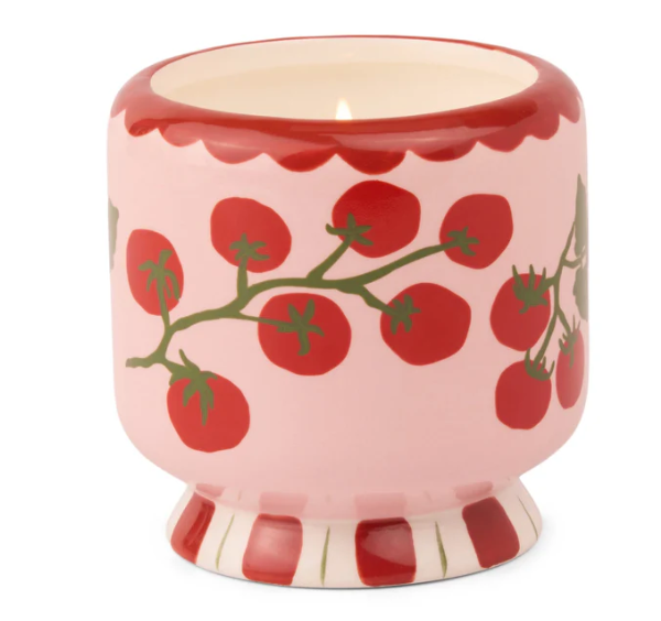 A Dopo 8 oz Handpainted "Tomato Vine" Ceramic - Heirloom Tomato