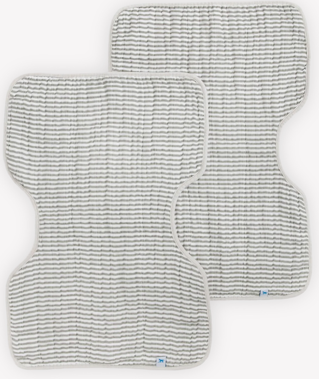Little Unicorn Cotton Muslin Burp Cloth 2 Pack - Grey Stripe