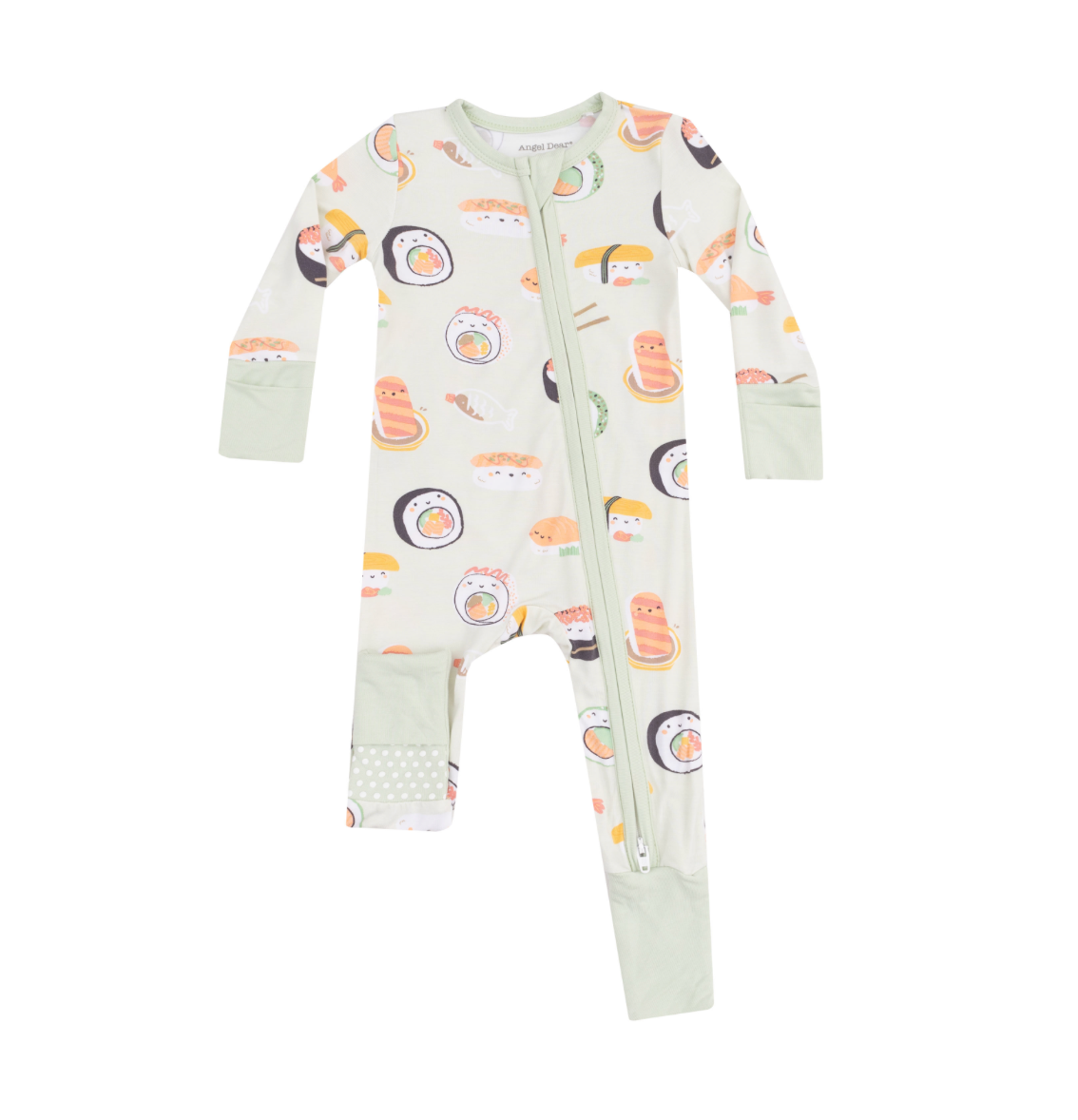 Angel Dear Sushi Green 2 Way Zipper Romper