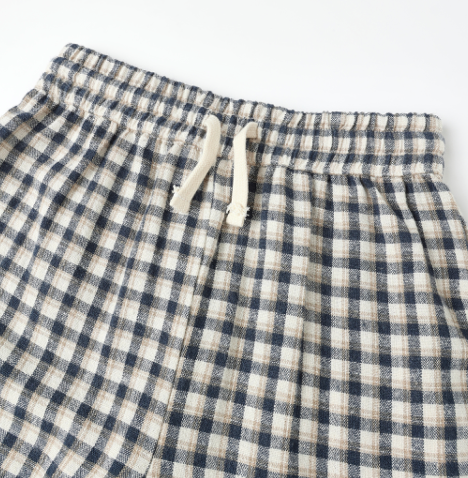 RYLEE + CRU WIDE LEG PANT || NAVY CHECK