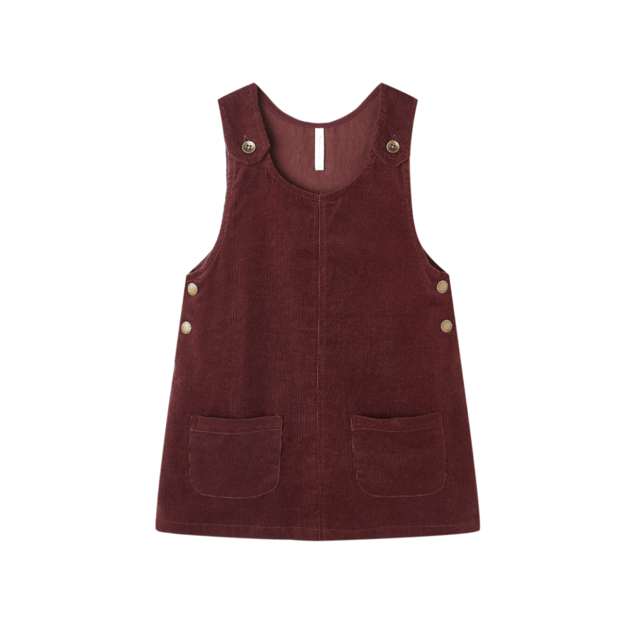RYLEE + CRU ODETTE OVERALL DRESS || BURGUNDY