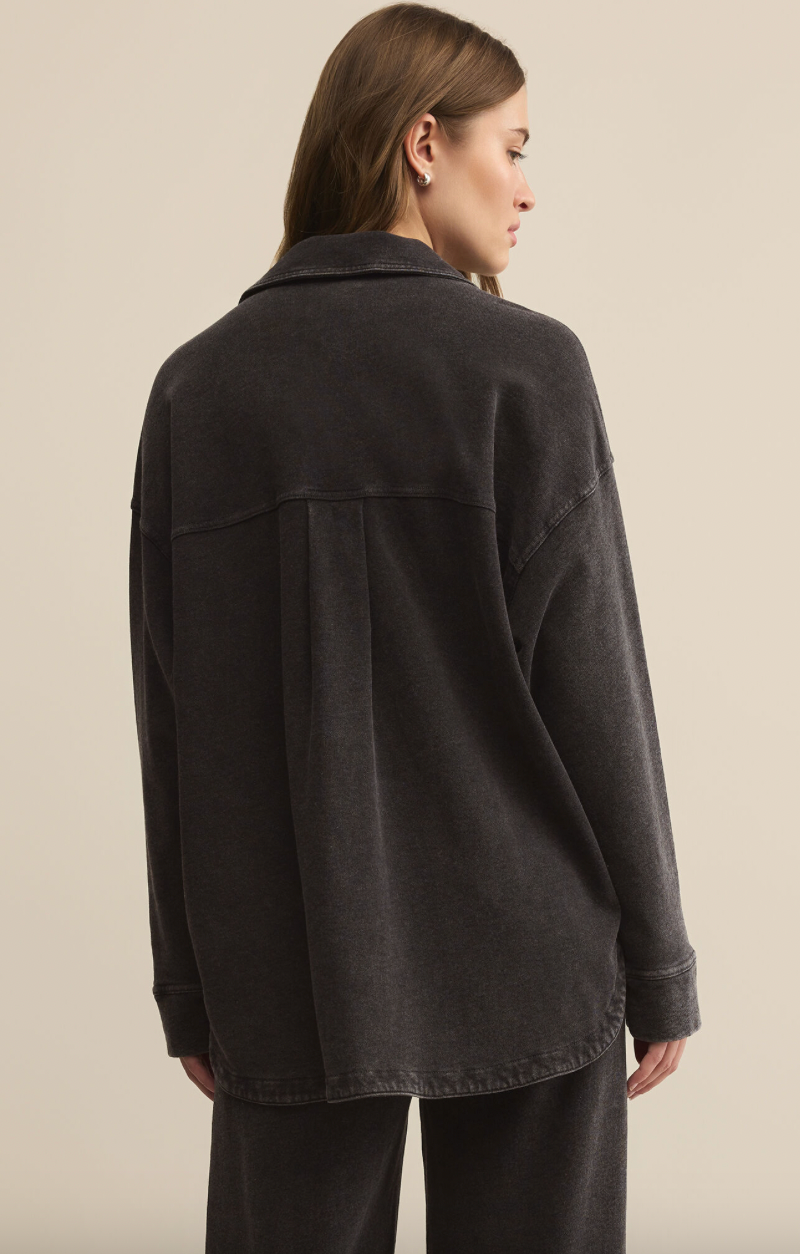 Z Supply All Day Knit Denim Jacket - Vintage Black