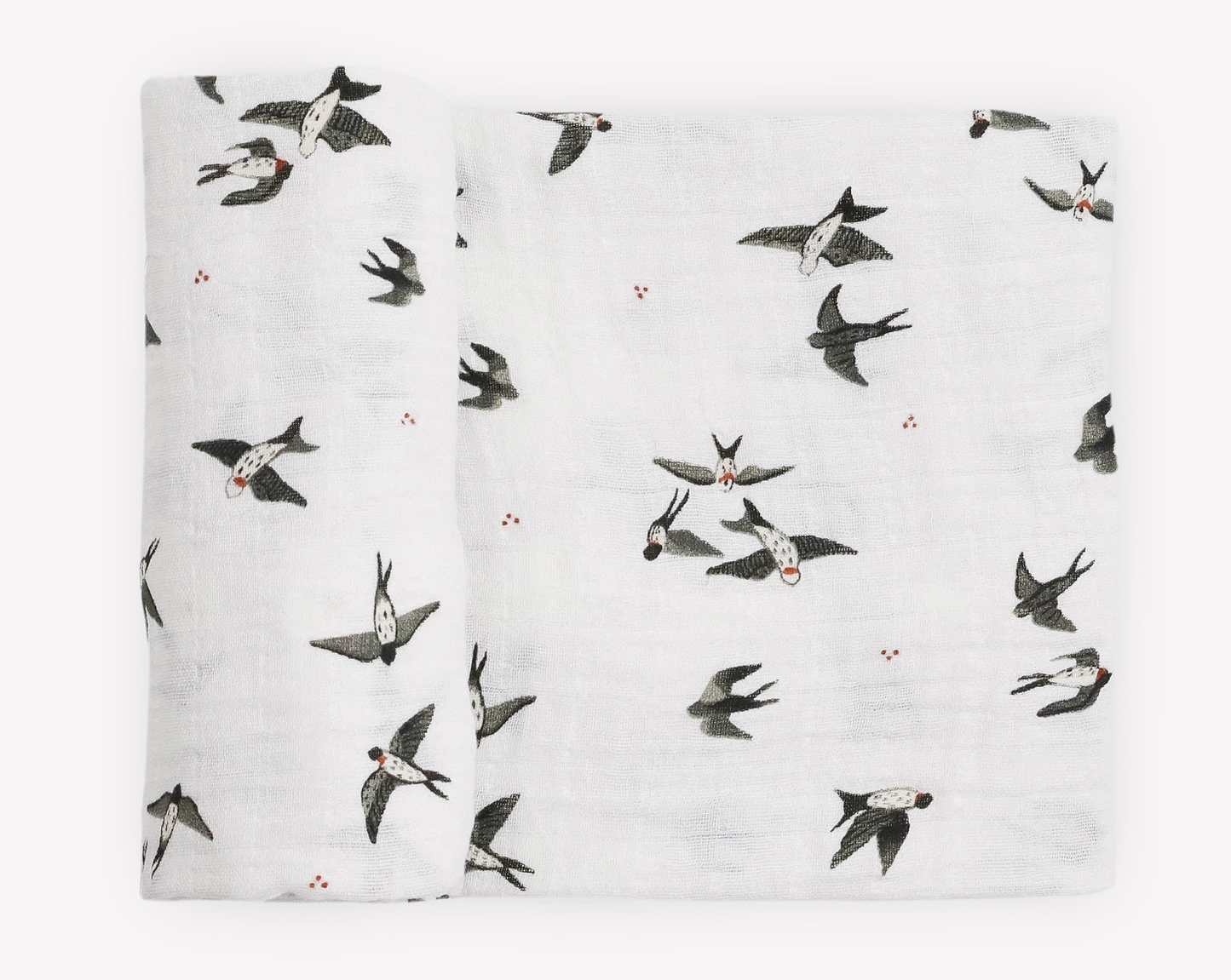 Organic Cotton Muslin Swaddle Blanket - Swallows