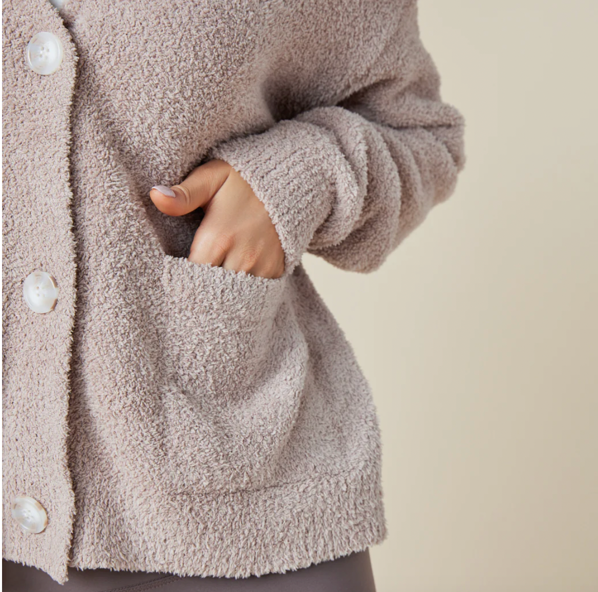 Softies Solid Marshmallow Crop Cardigan - Coco