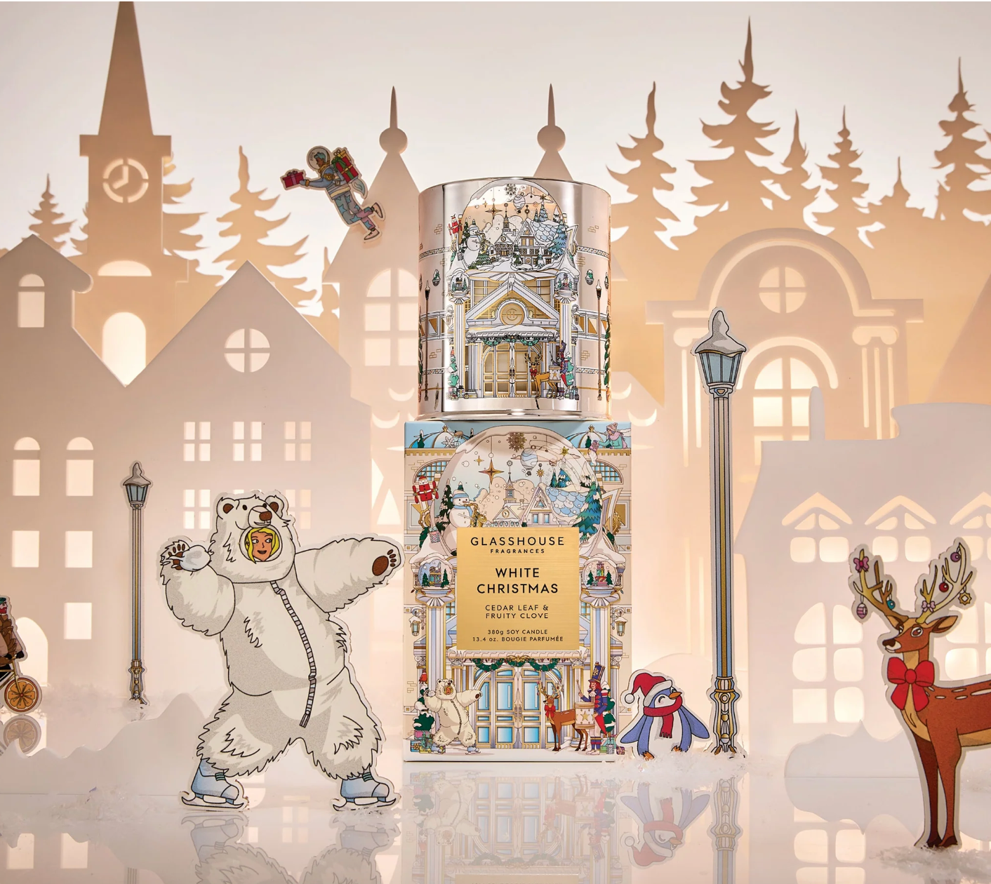 Glasshouse Fragrances 13.4oz Candle - White Christmas