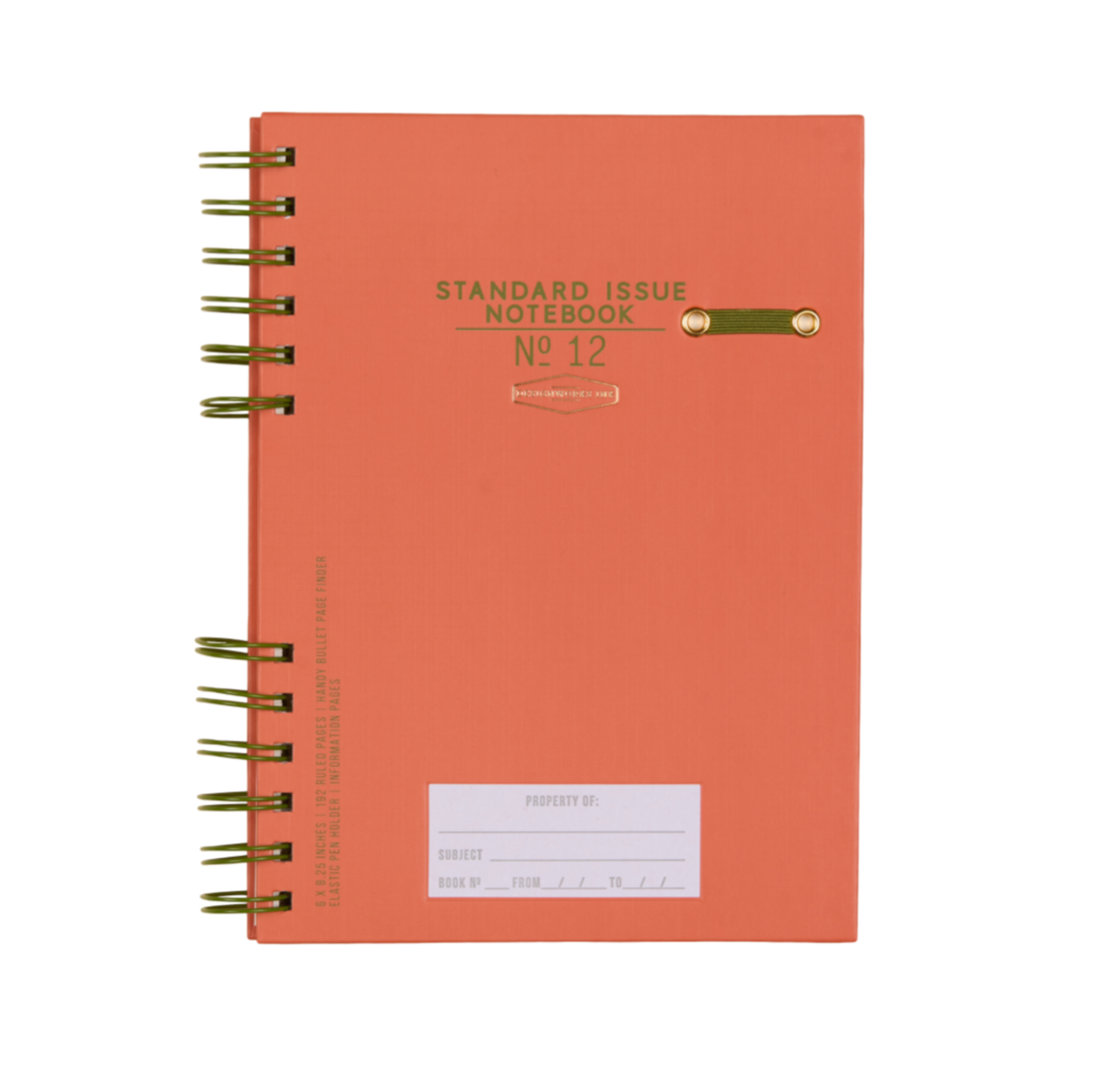 Designworks Ink Standard Issue Planner Notebook No. 12 - Army Green & Chili