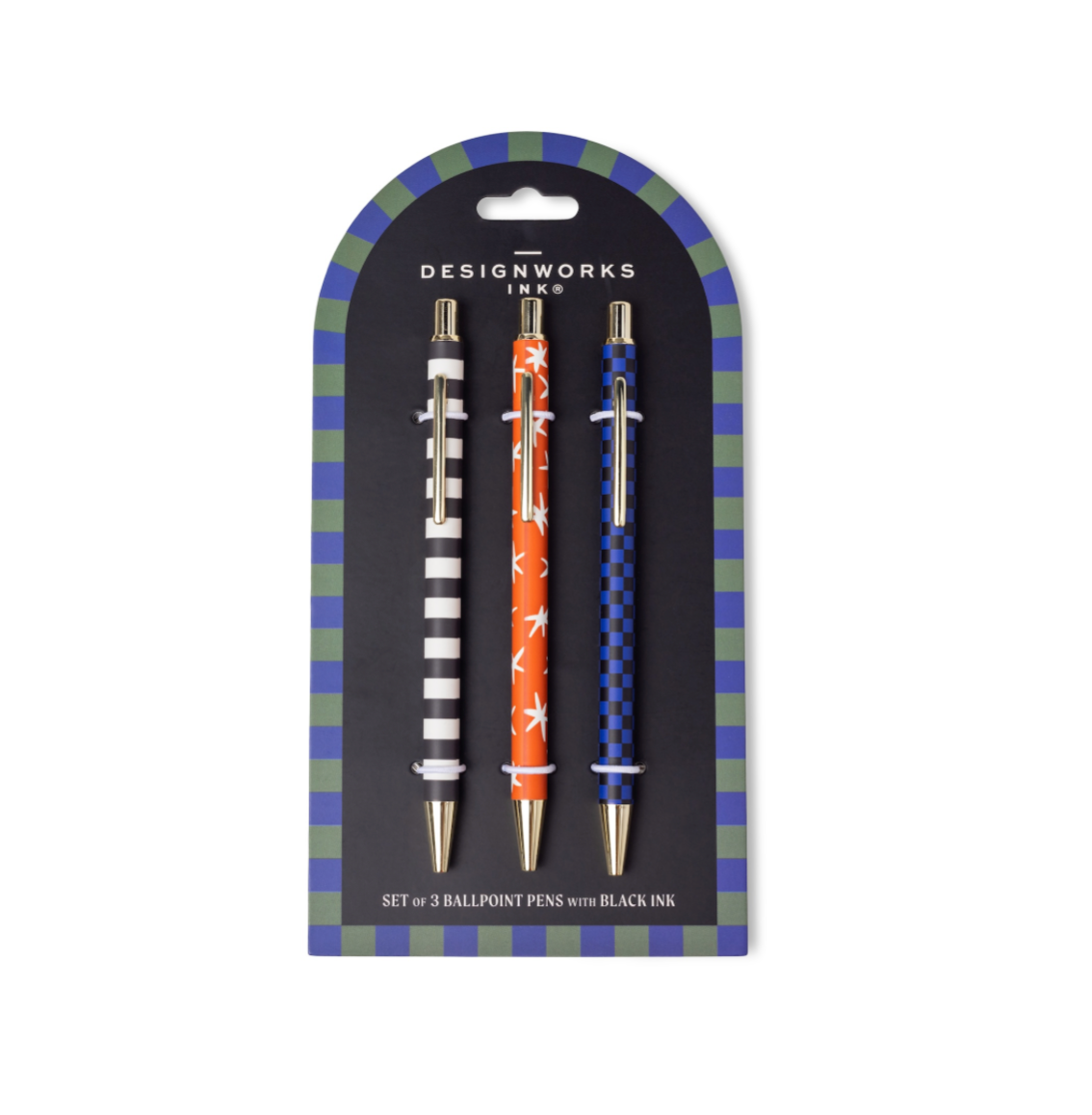 Designworks Ink - A Dopo Set of 3 Pens - Stripe, Star + Check