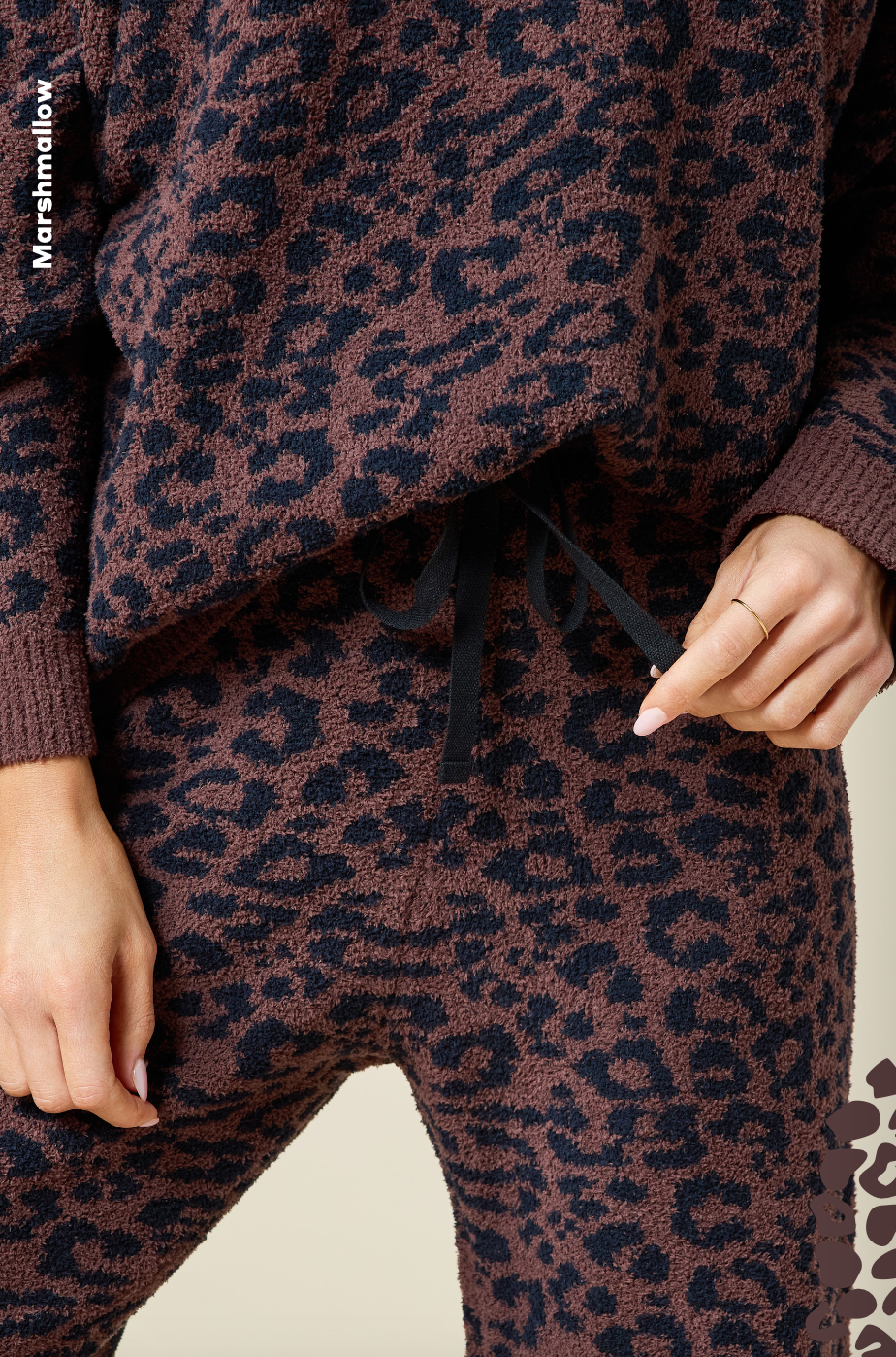 Softies Marshmallow Leopard Print Lounge Pants - Wild Espresso