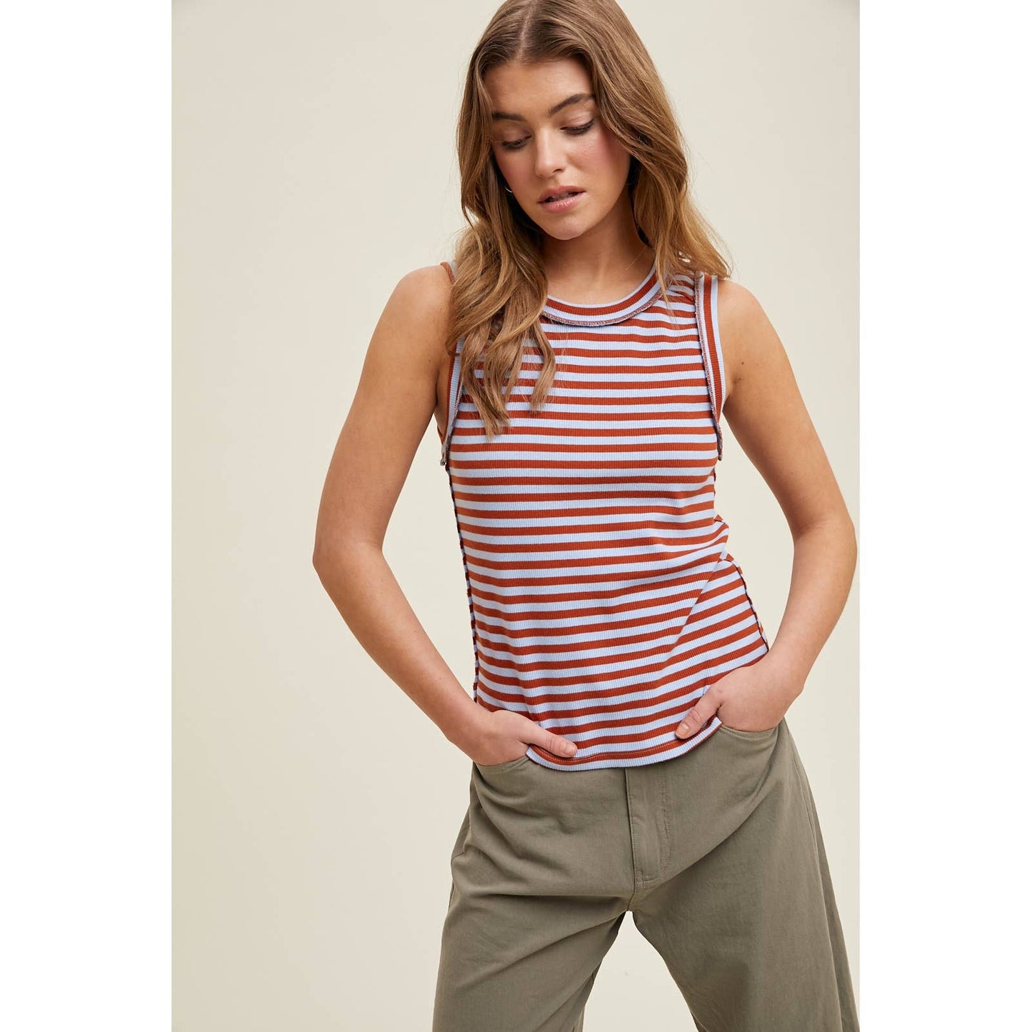 Wishlist Apparel - STRIPED KNIT TANK TOP - Assorted Colors