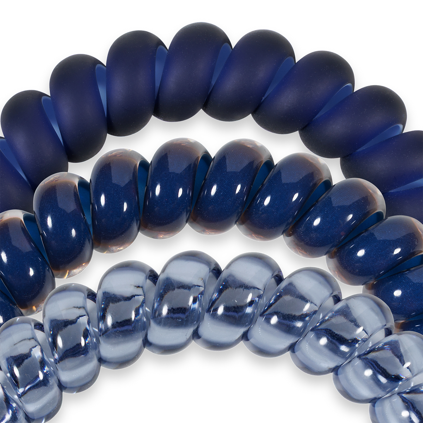 TELETIES - Spiral Hair Coils | Large | Nightfall Navy Hair Ties