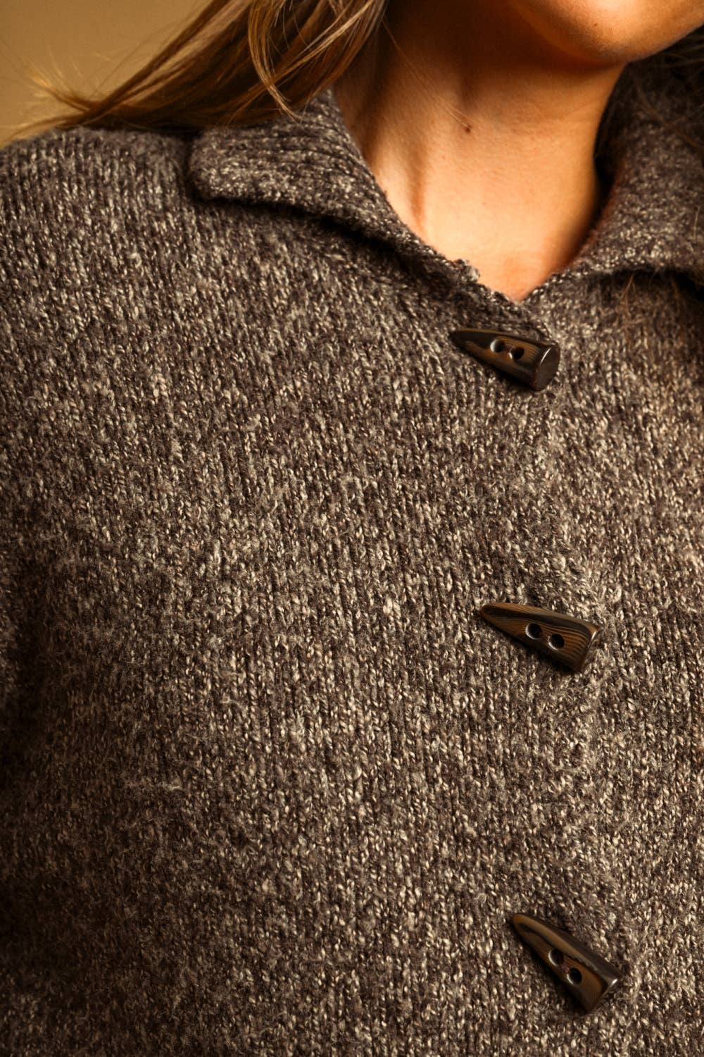 Frankie Cardigan Sweater w/ Toggle Closure - Oatmeal