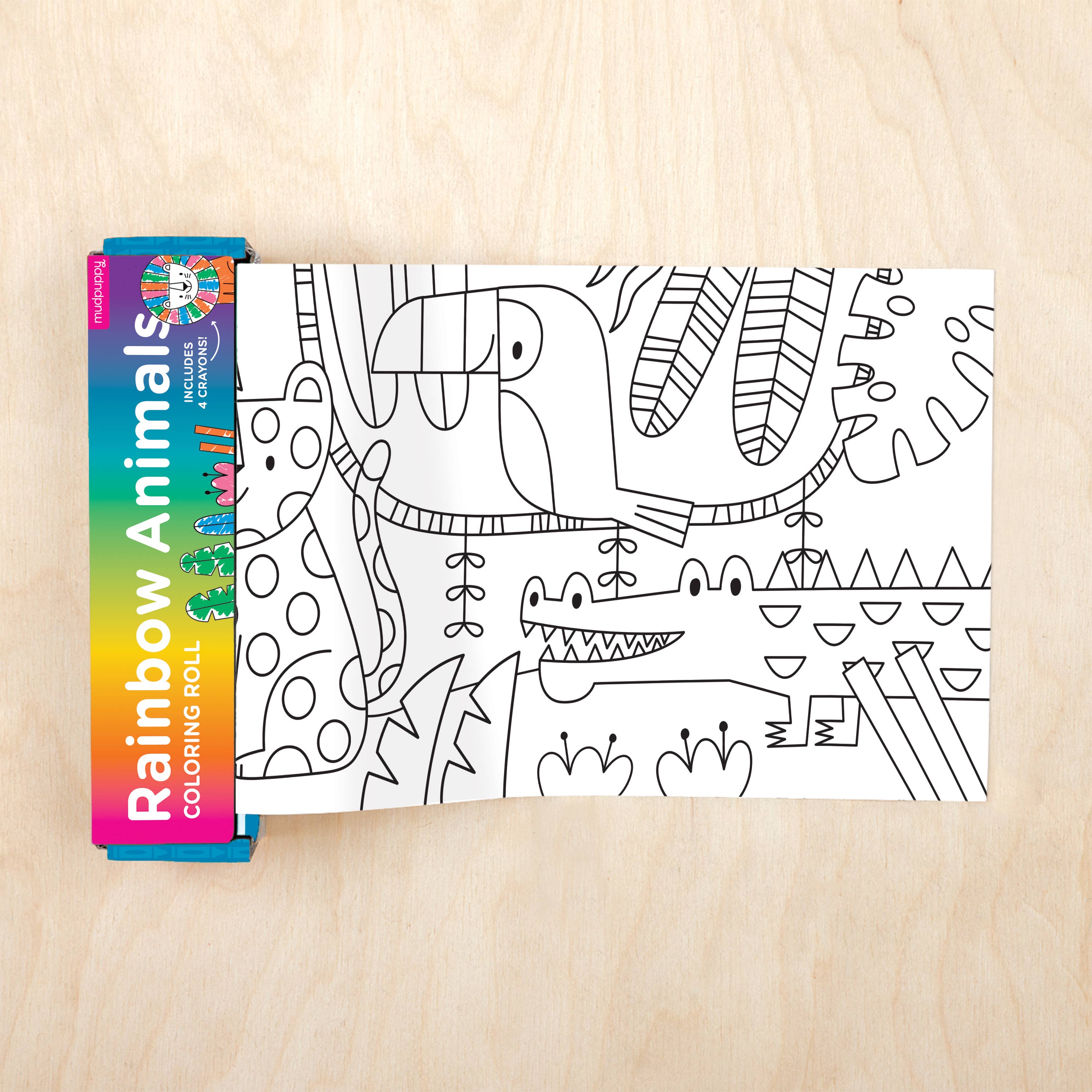 Chronicle Books - Rainbow Animals Mini Coloring Roll