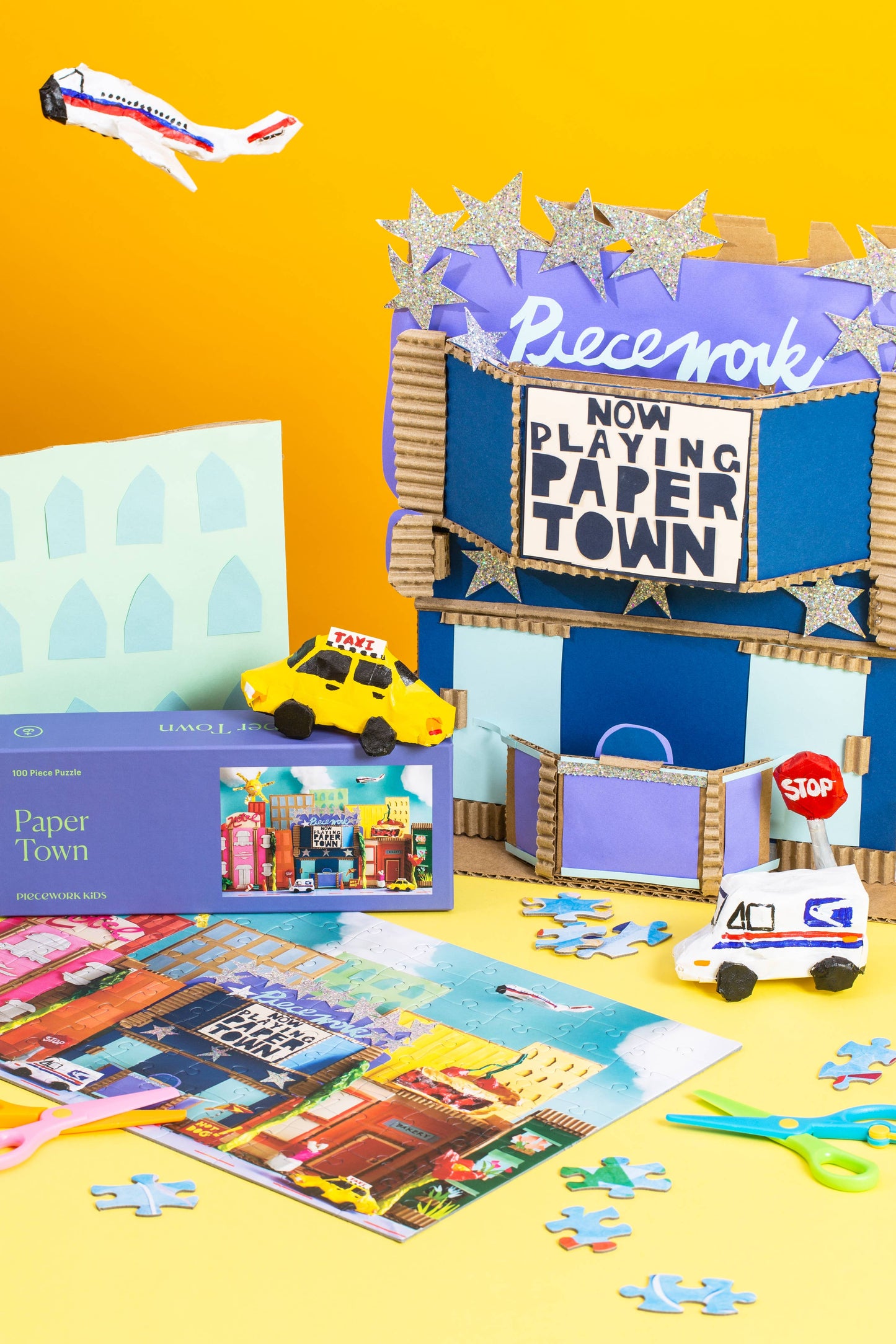 Piecework Puzzles - KIDS Favorite - Paper Town 100 Piece Puzzle
