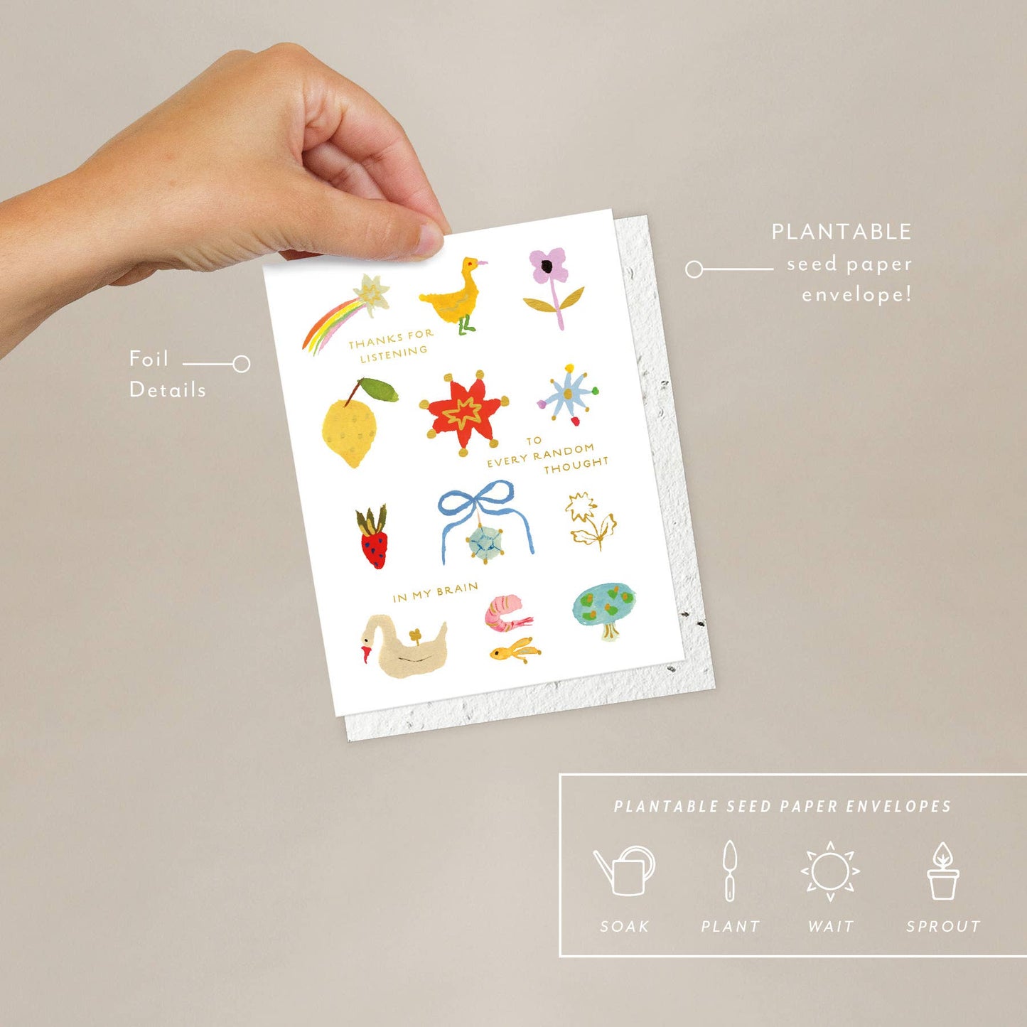 Seedlings - Random Thoughts - Love + Friendship Card