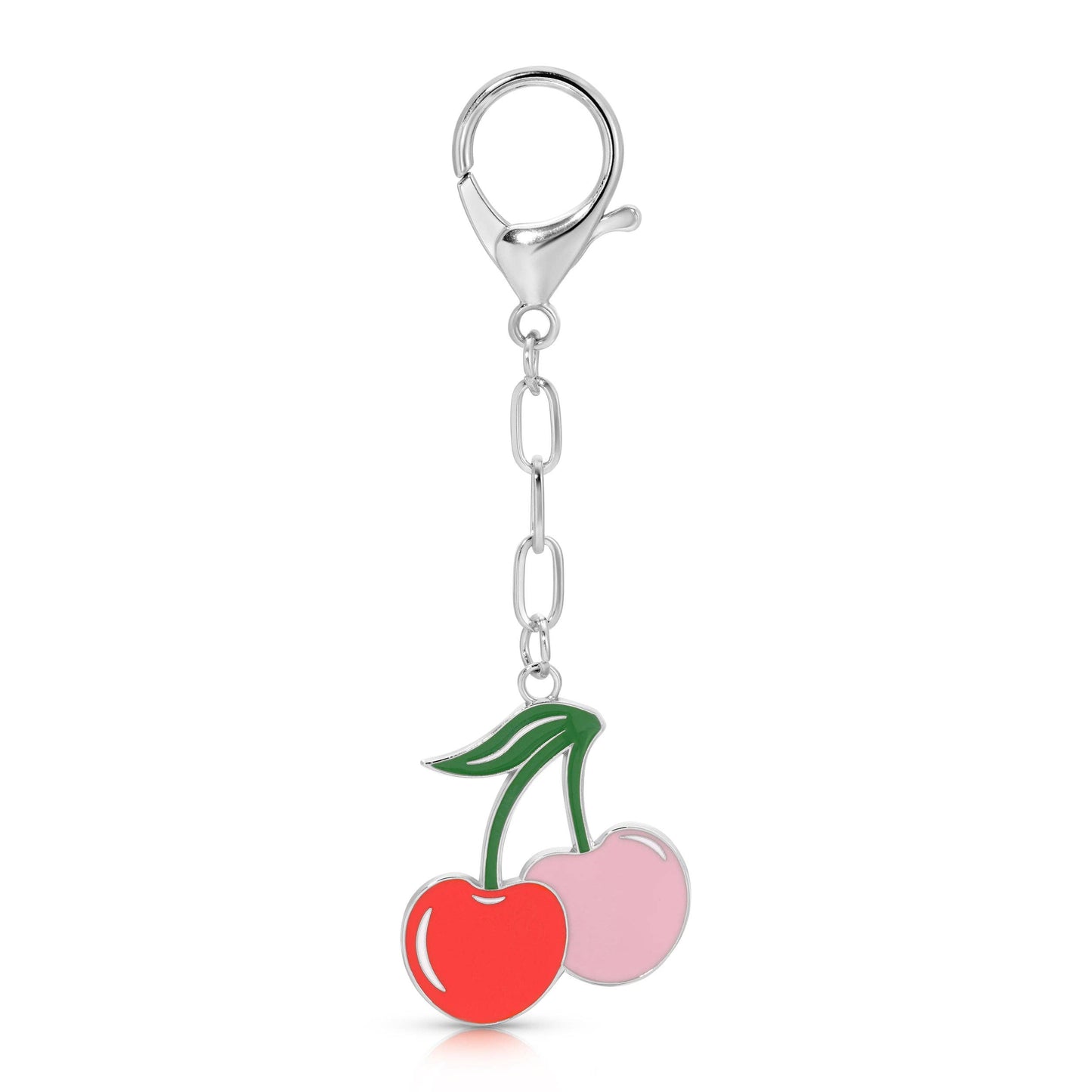 Lucky Feather - Enamel Bag Charm - Cherries