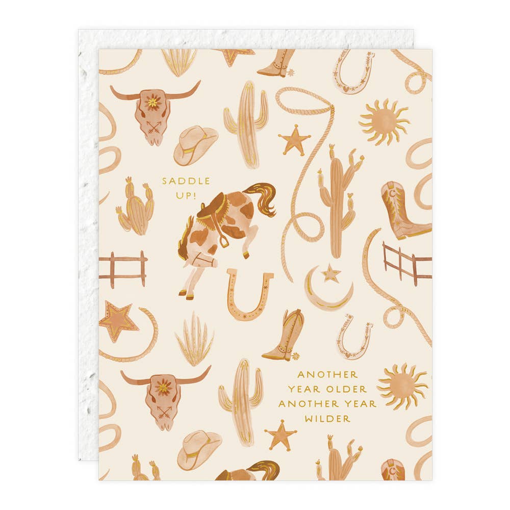 Seedlings - Saddle Up - Birthday Card