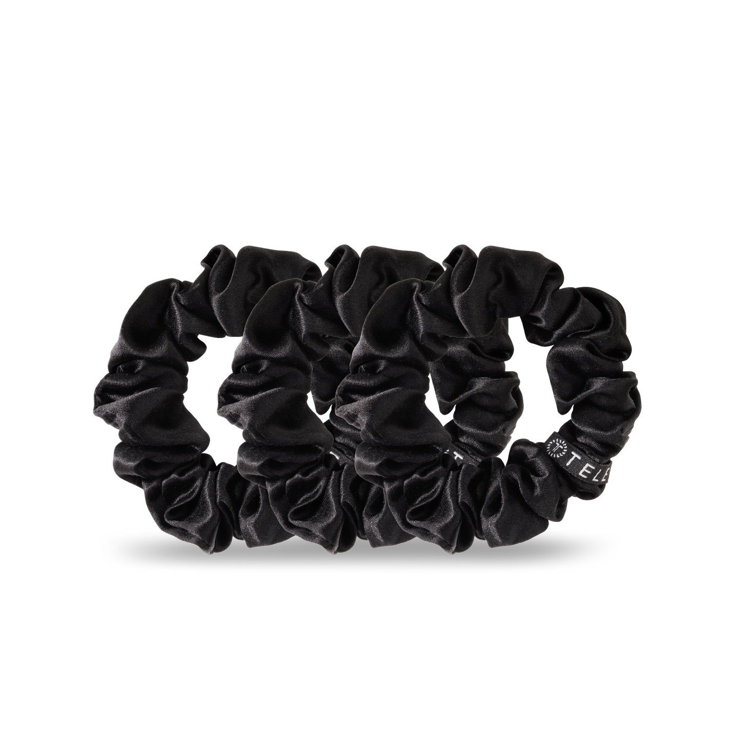 TELETIES - Silk Hair Scrunchie | Large | Jet Black