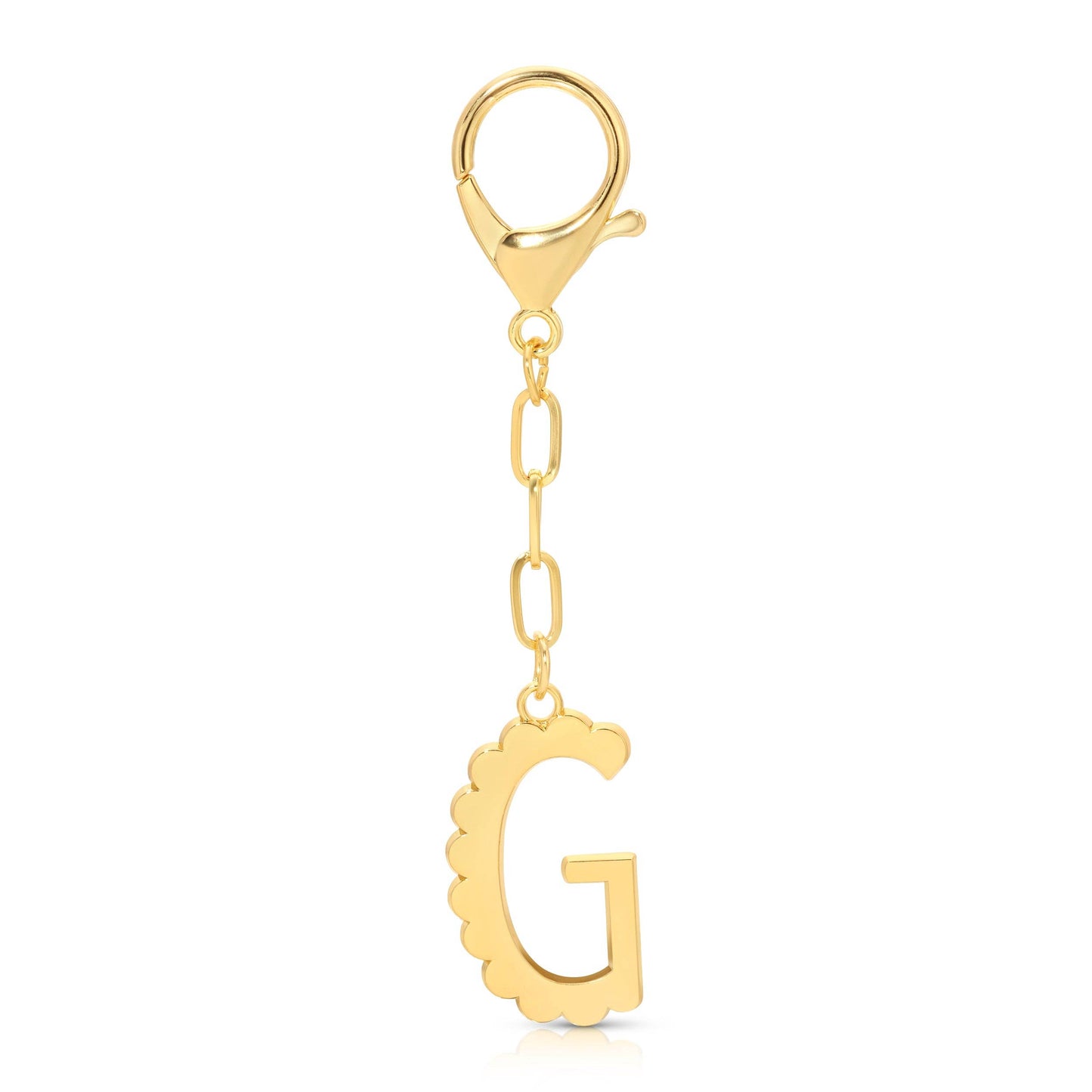 Lucky Feather - Enamel Bag Charm / Keychain - Letter - G
