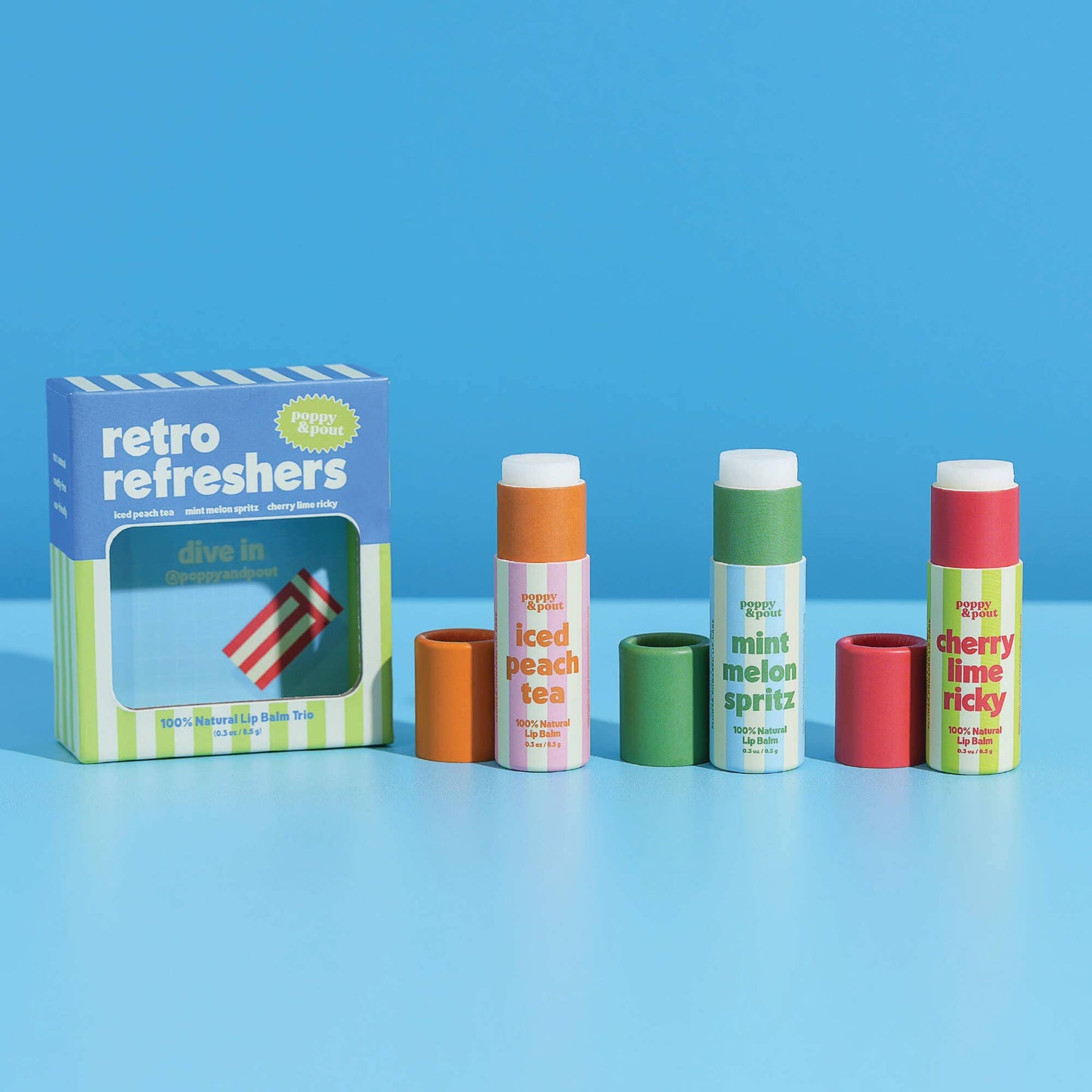 Poppy & Pout - Gift Set, Retro Refreshers, Lip Balm Trio