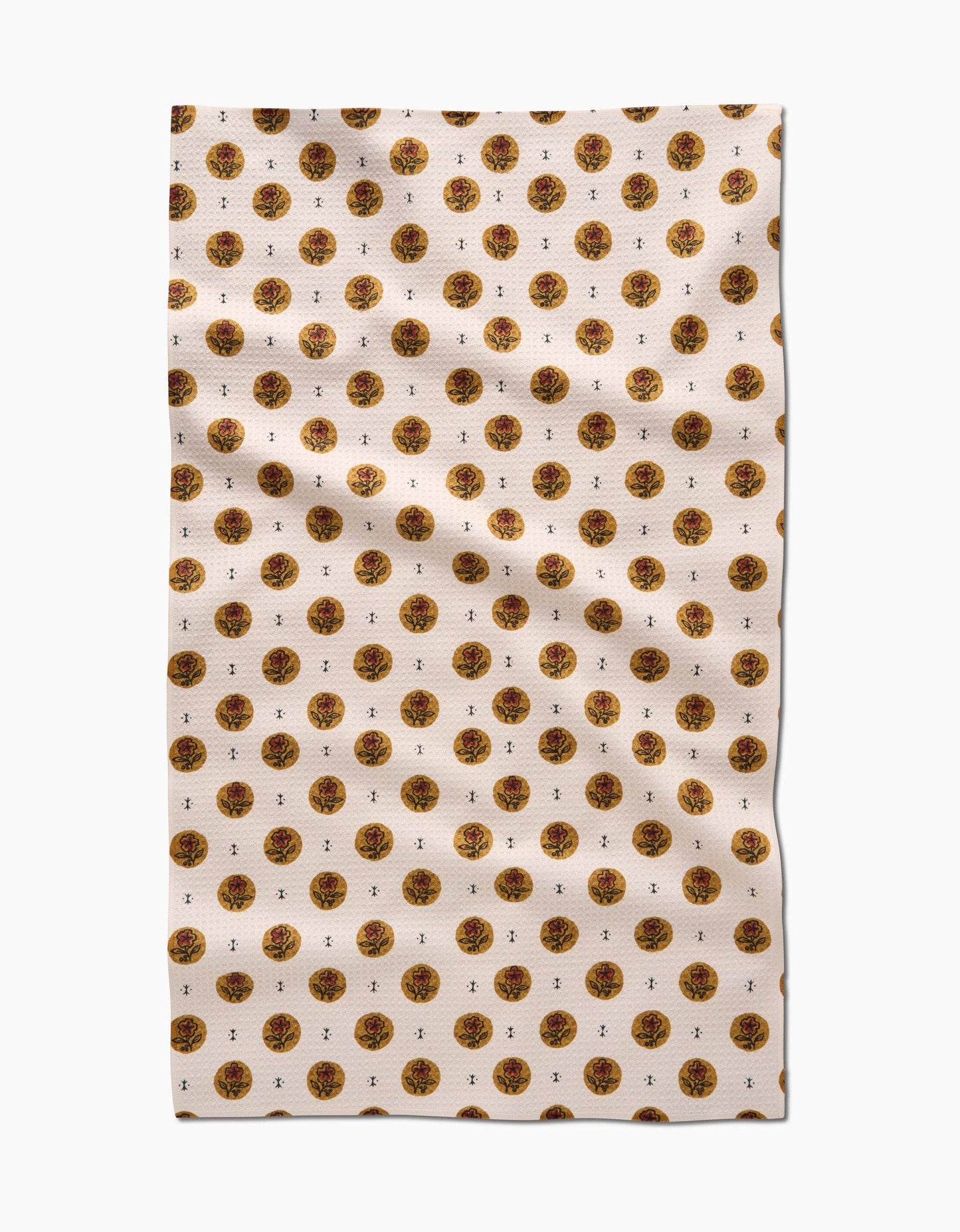Geometry - Artisanal Floral Cream Tea Towel
