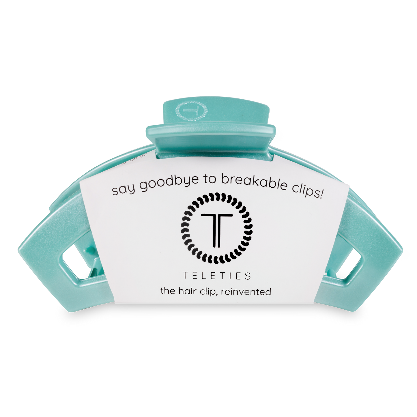 TELETIES - Open Hair Clip | Large | Totally Turquoise