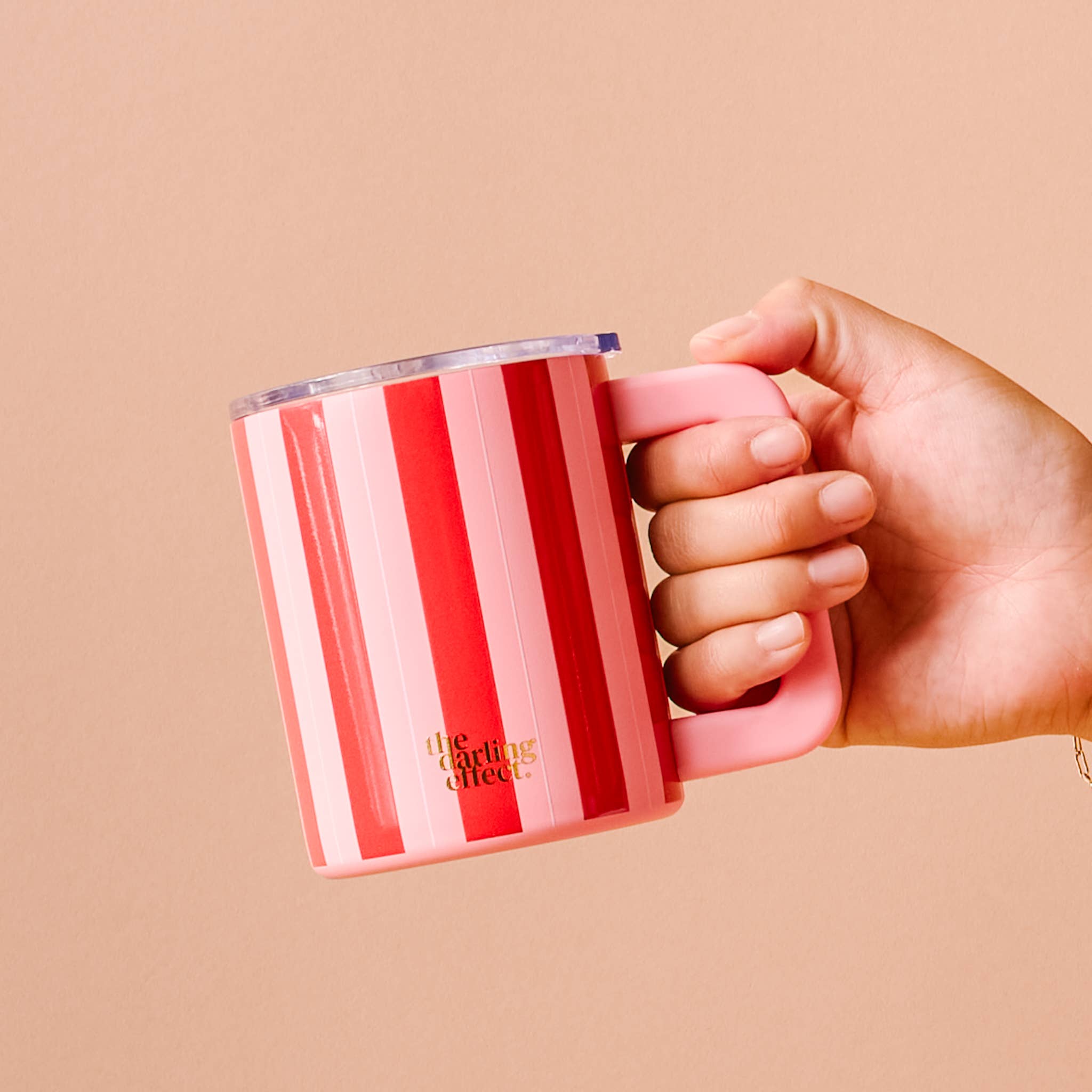 The Darling Effect - 14 oz Insulated Mug-Peppermint Stripes