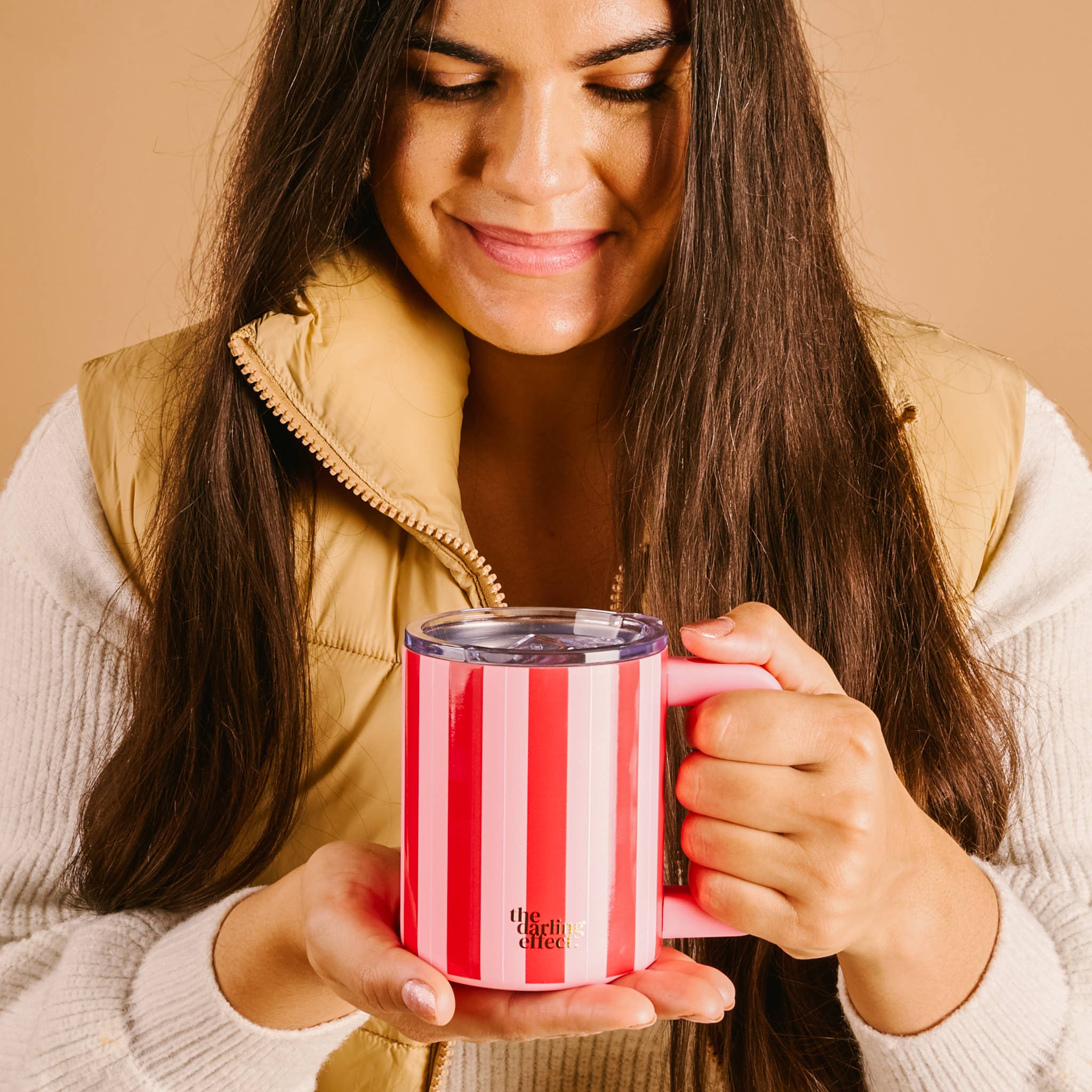 The Darling Effect - 14 oz Insulated Mug-Peppermint Stripes