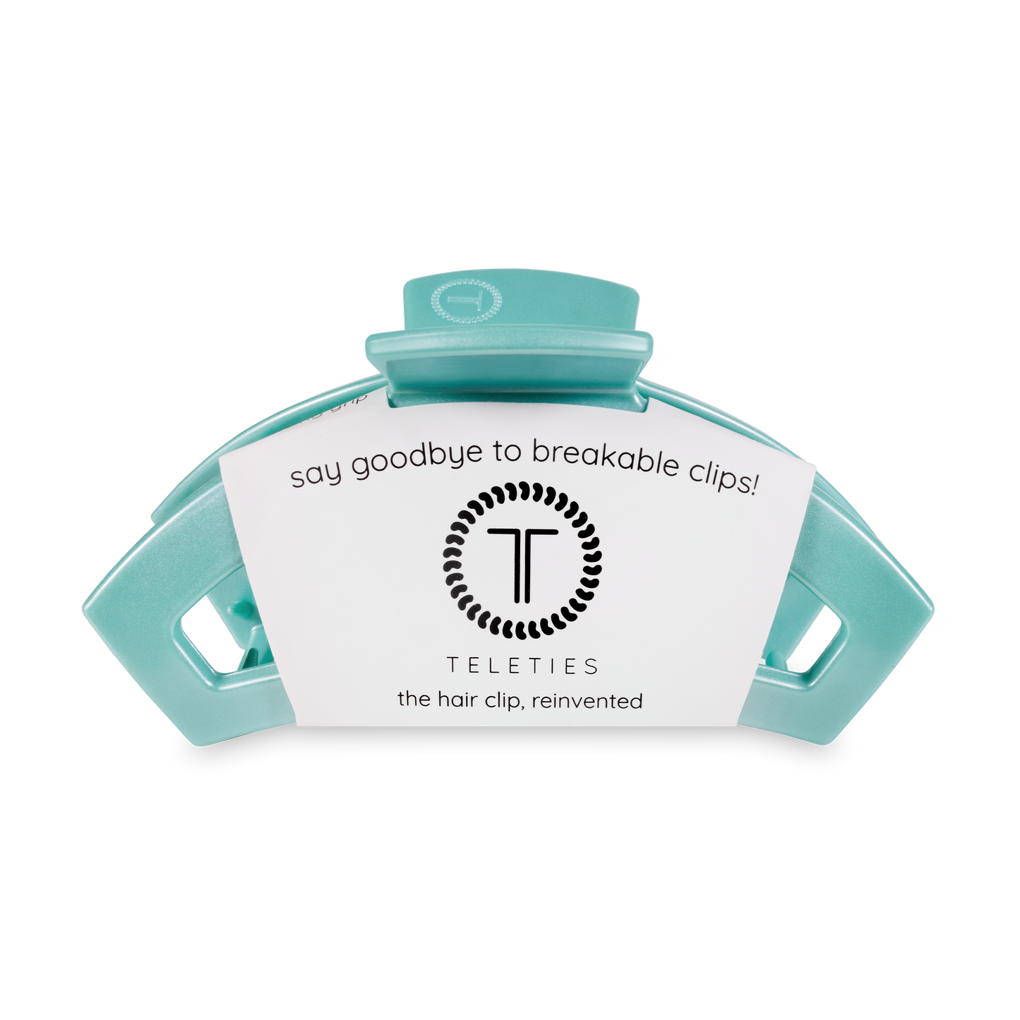 TELETIES - Open Hair Clip | Medium | Totally Turquoise