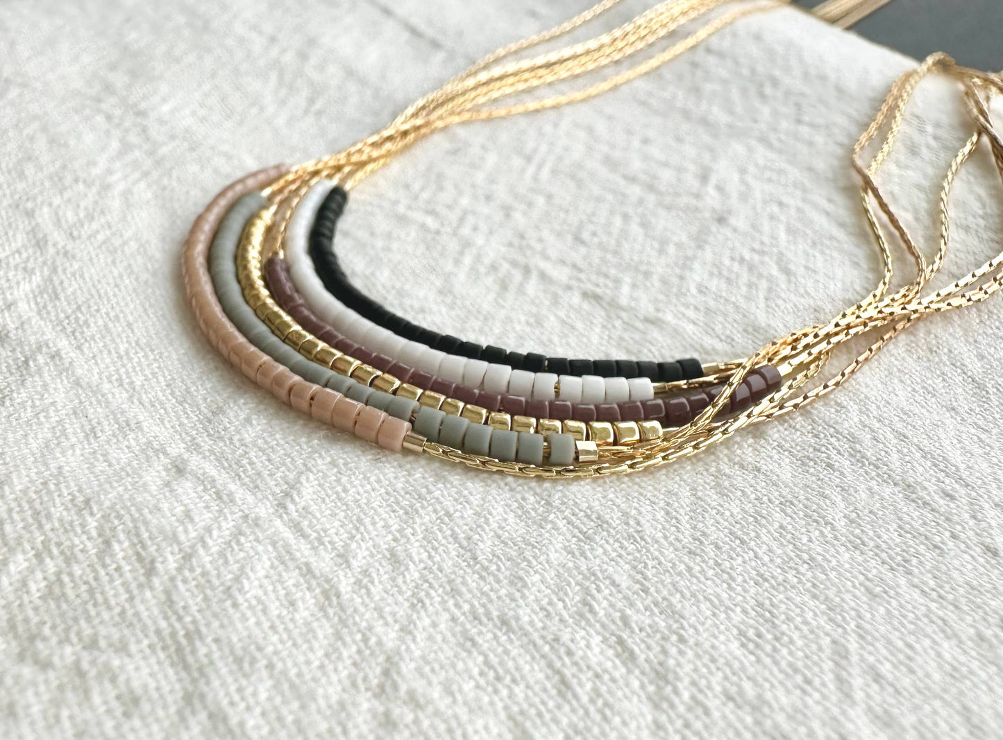 Ocean Breakup - Thin Minimalist Necklace - Neutrals