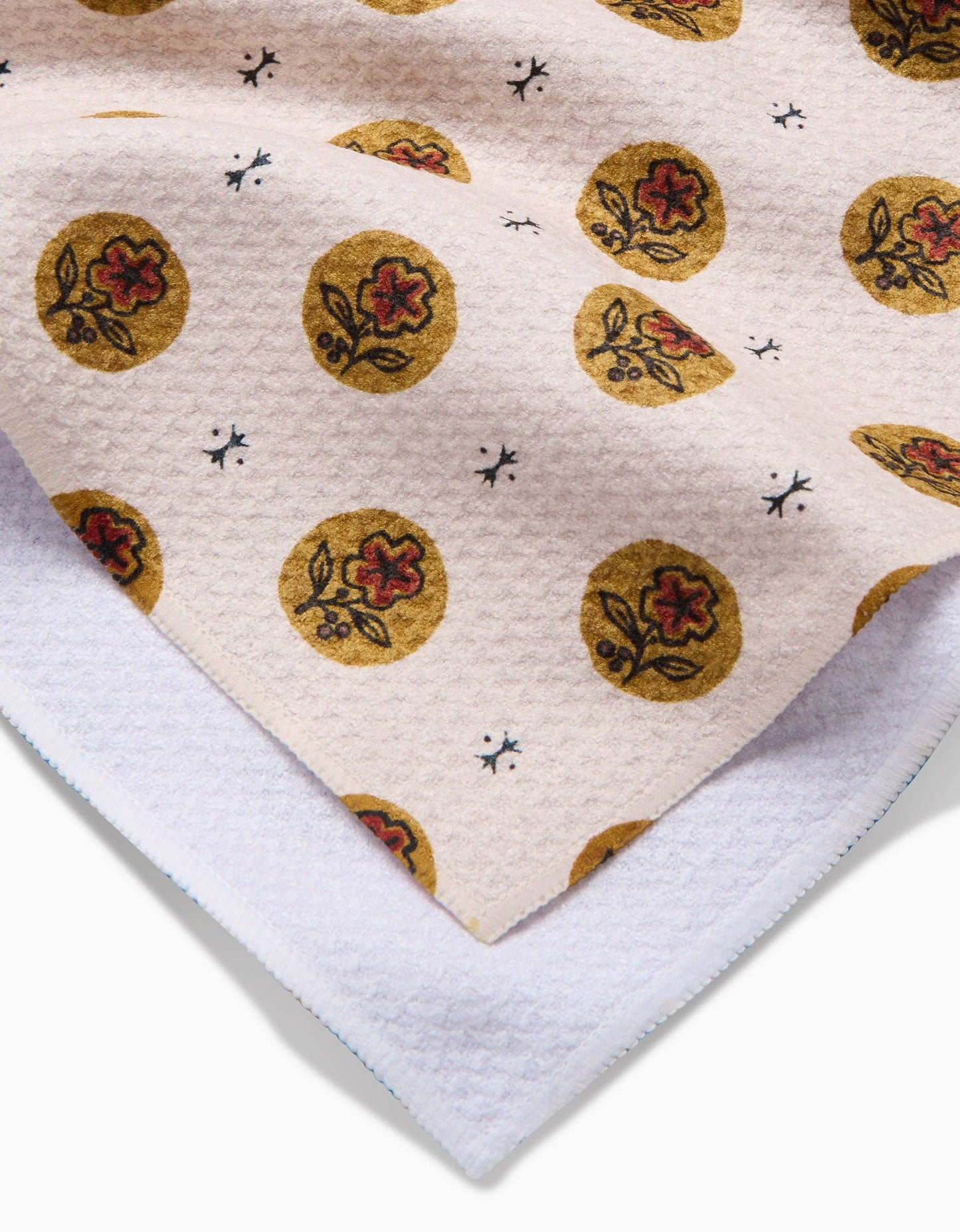 Geometry - Artisanal Floral Cream Tea Towel