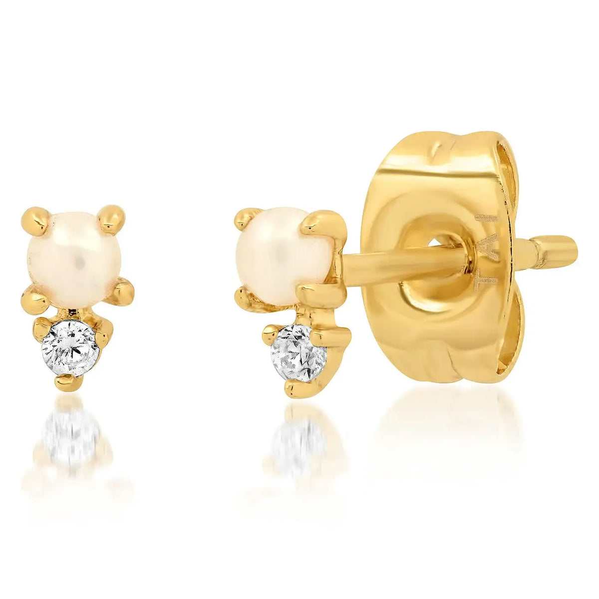 Tai Jewelry - Pearl and CZ Studs