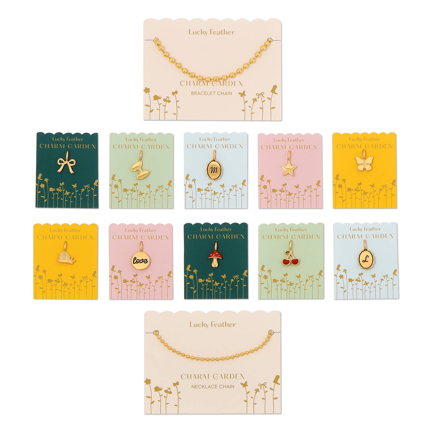 Lucky Feather - Charm Garden - Cherry Charm - Gold