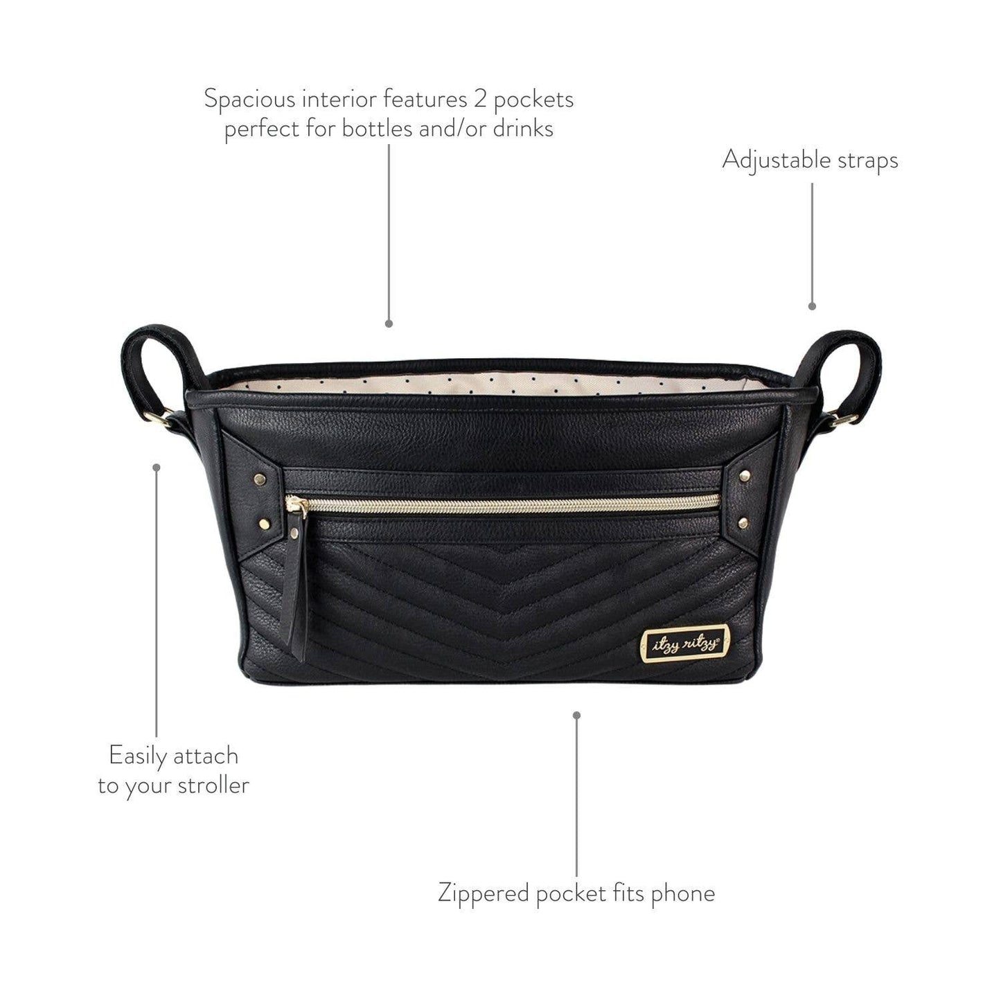 Itzy Ritzy - Jetsetter Black Travel Stroller Caddy