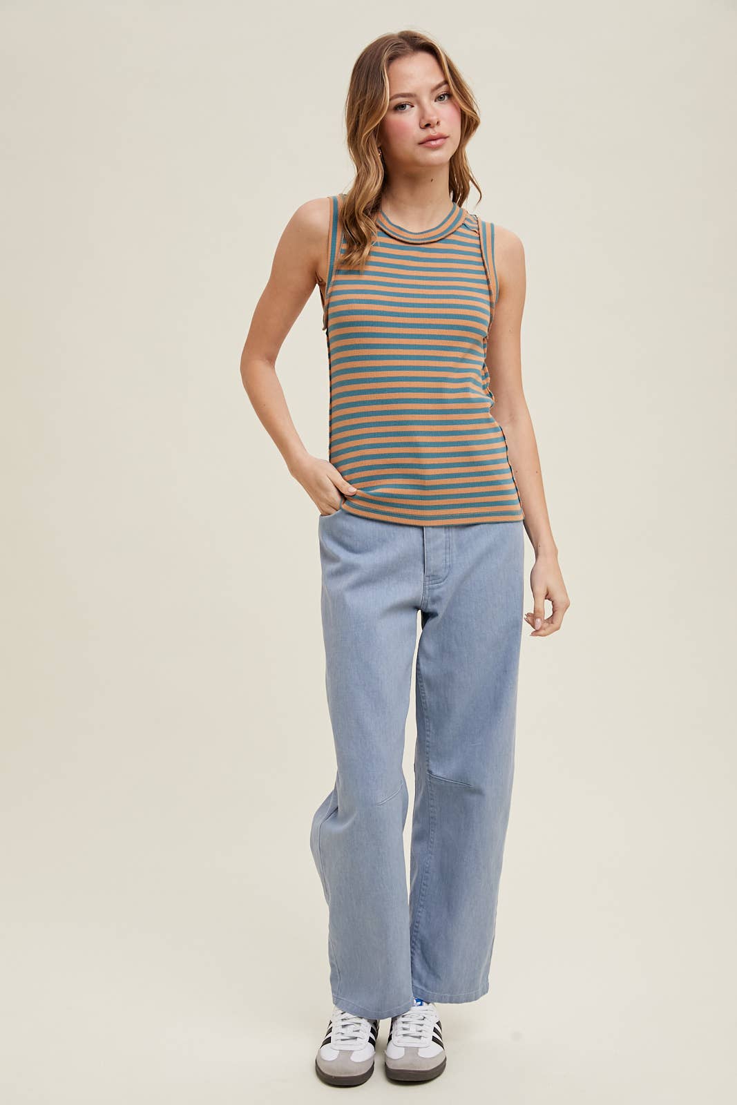 Wishlist Apparel - STRIPED KNIT TANK TOP - Assorted Colors