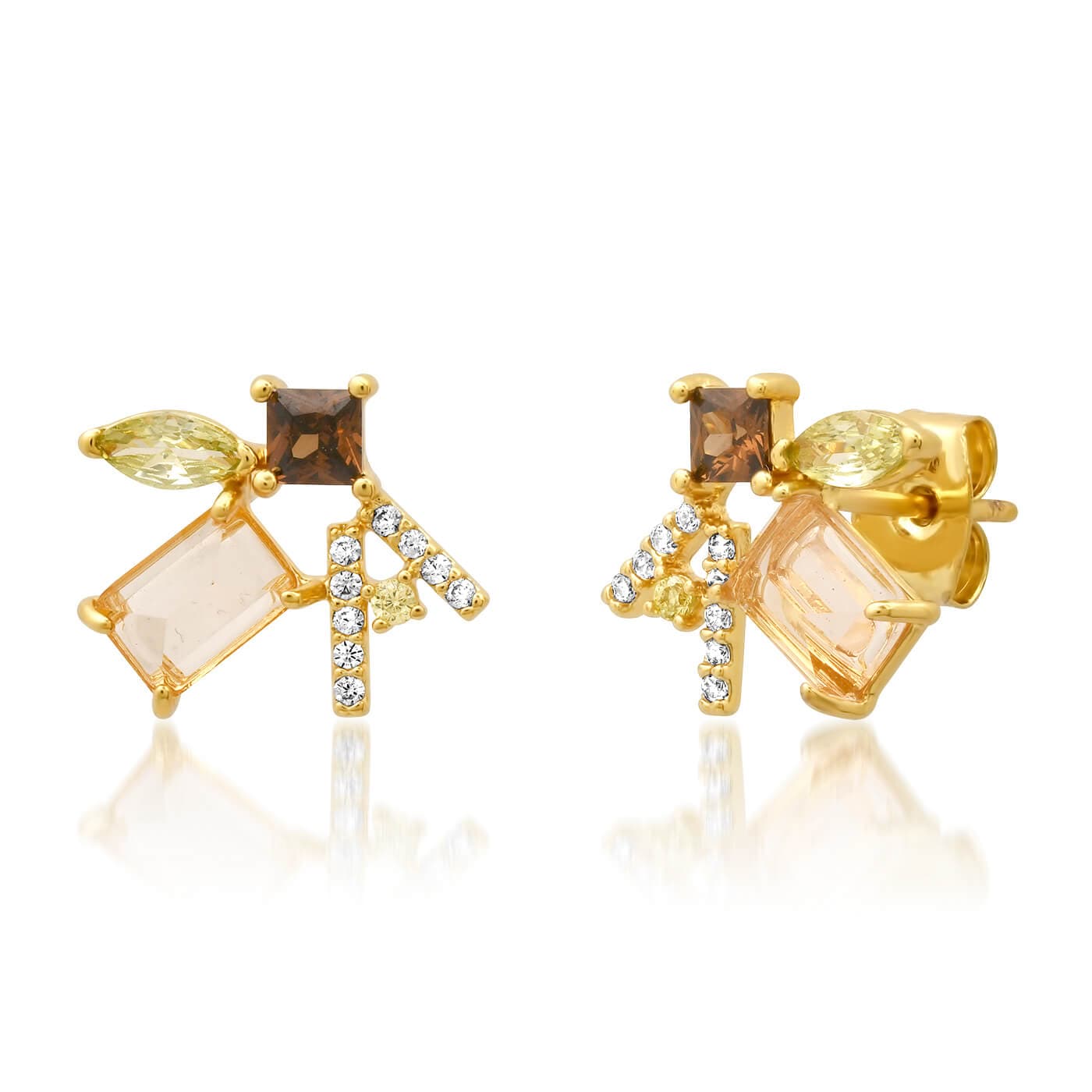 Tai Jewelry - Mixed Shape Cluster Studs